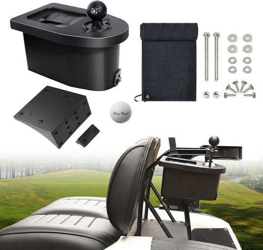 Golf Cart Ball Washer and Club Cleaner Kit with Golf Towel for EZGO, Club Car, Yamaha, Advanced EV, Star EV, Universal & Detachable