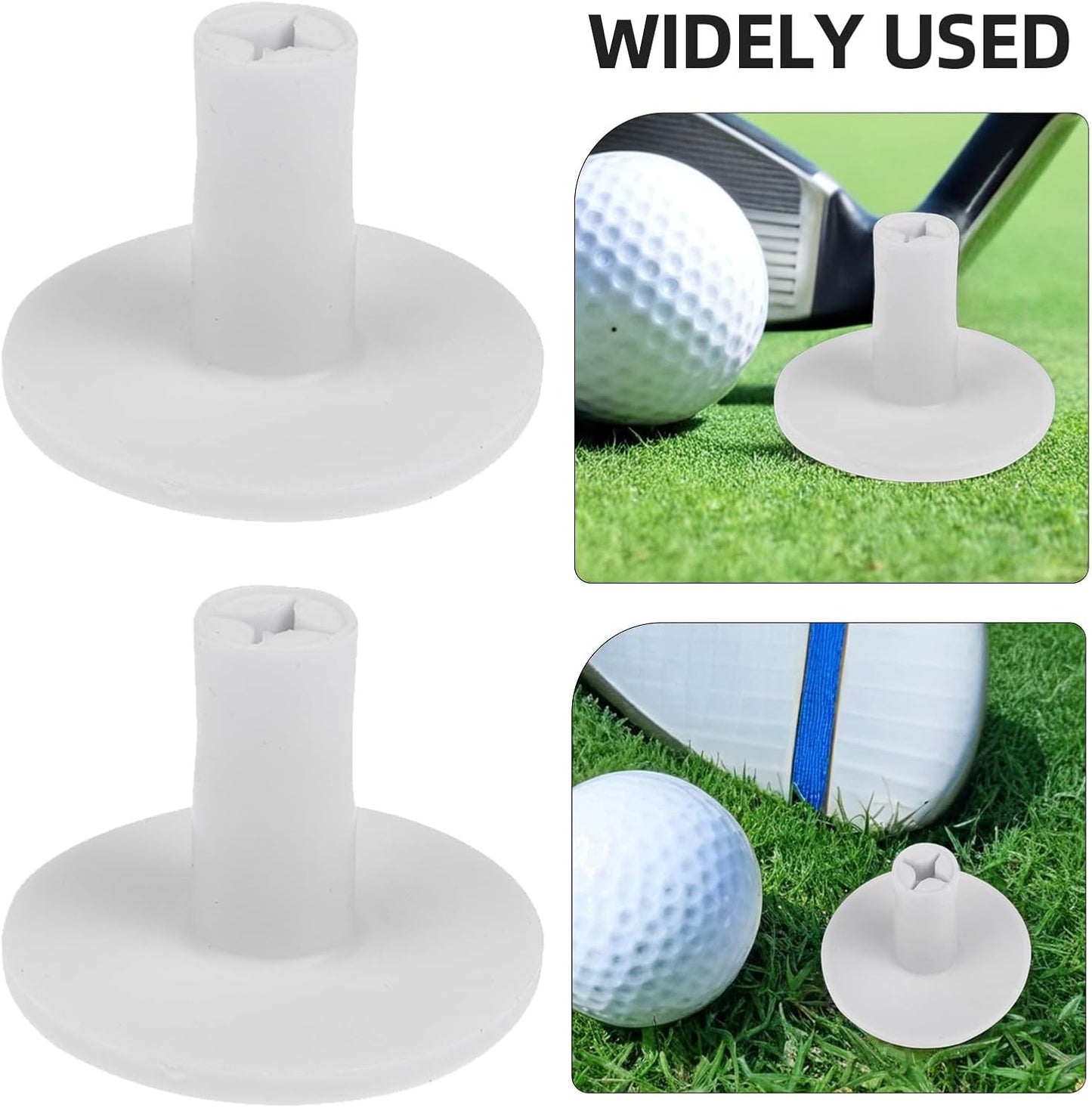 8pcs Rubber Golf Tees: 38mm White Stable Holder for Range Training - Excellent Durability and Stability Rubber Tees - Golf Hitting Practice Equipment