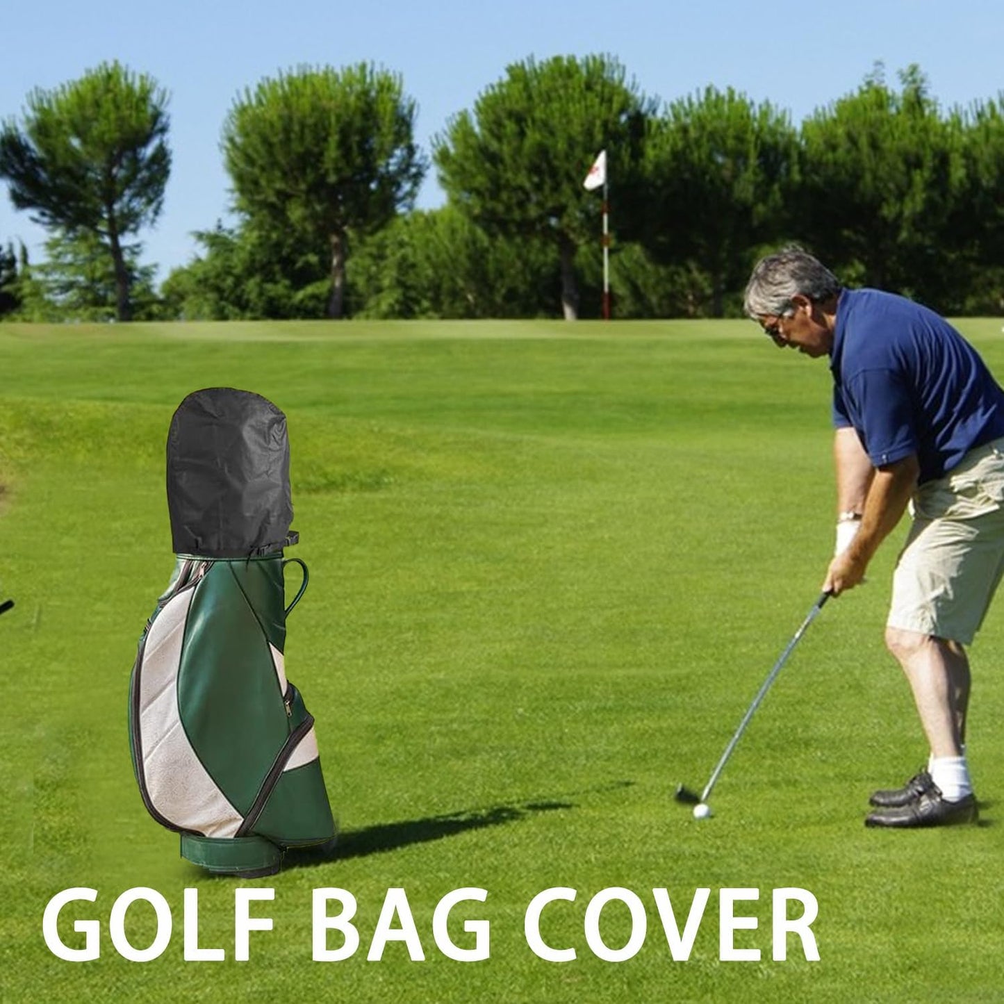Golf Bag Cover Rain Hood,Waterproof Golf Bag Hood Cover,Almost Fits All for Tour Bags/Golf Bags/Carry Cart/Stand Bags