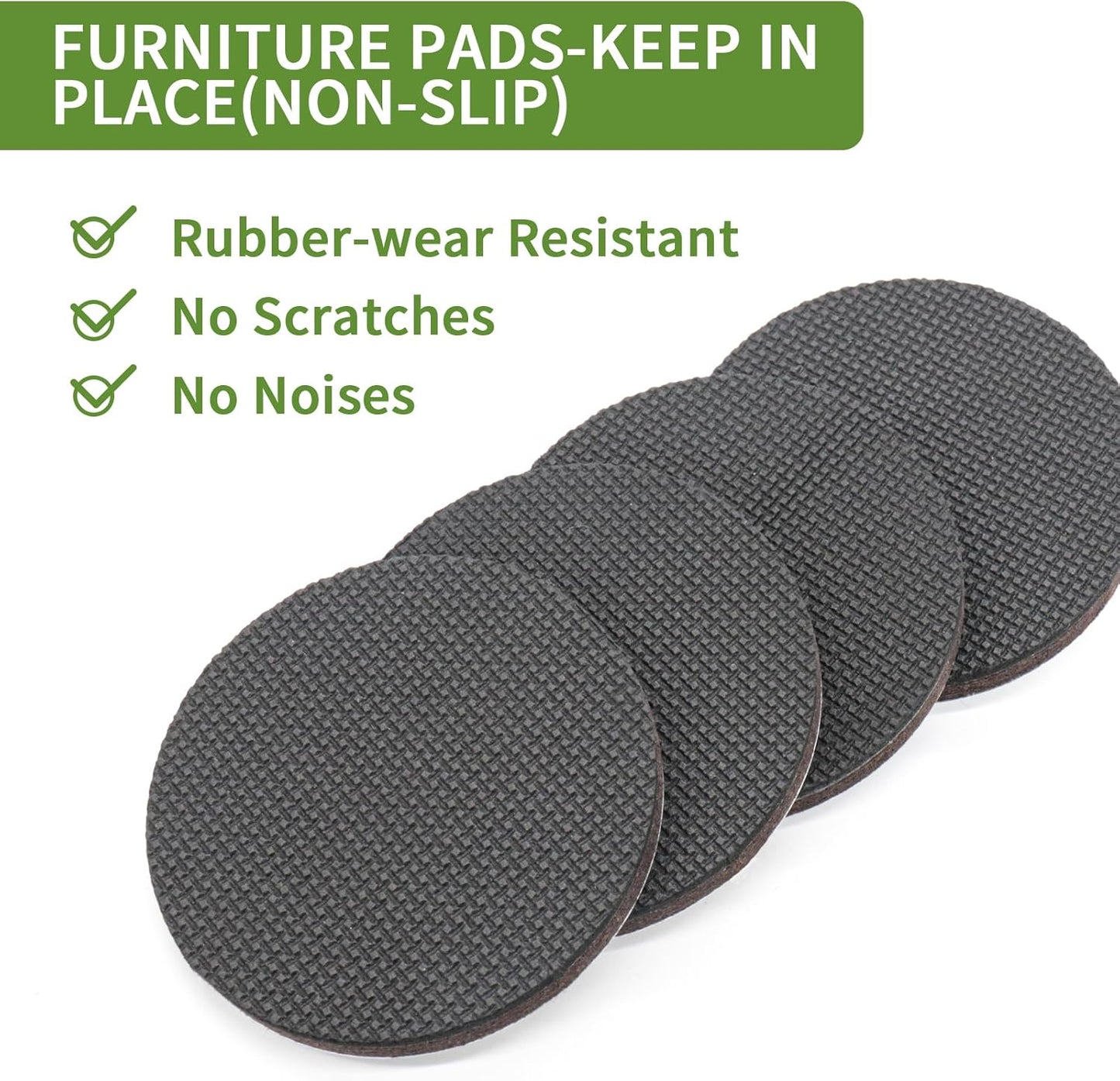 Non Slip Furniture Pads 16 PCS 3'' Round - Anti Slip Furniture Pads - Self Adhesive Rubber Feet Furniture Feet - Chair Leg Floor Protectors - Keep Furniture in Place