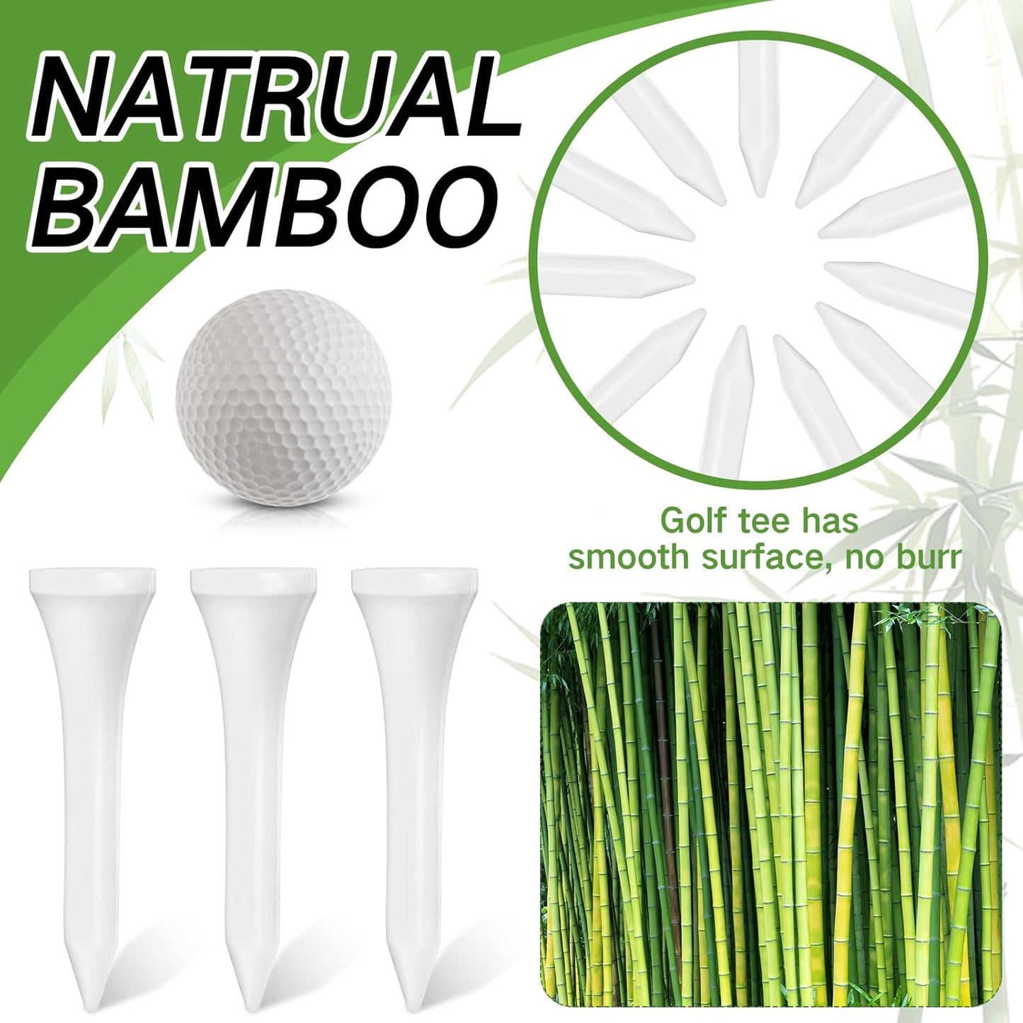 Mudder 600 Pack Golf Tees Bulk Wooden Golf Tees Wood for Men Balls Accessories