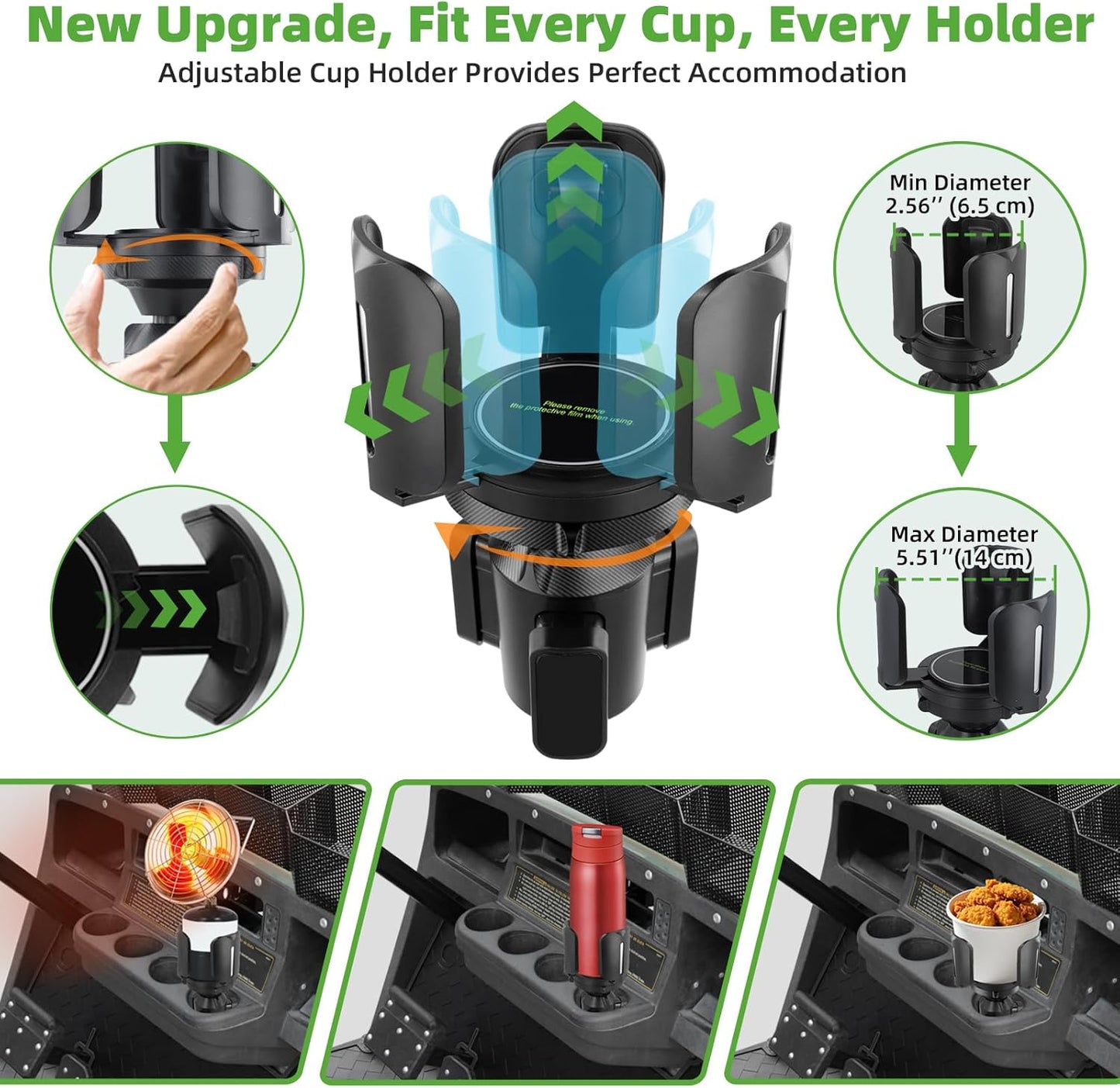 Golf Cart Propane Heater Holder, Cup Holder, for 1lb Tank & Water Bottle, Adjustable for All Drinks, Universal Compatible with EZGO Club Car Yamaha, Firmly & Easy to Use