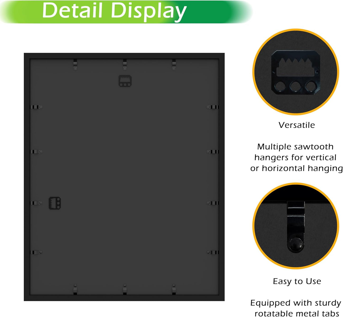 FrameWorks 16" x 20" Original Black Wooden Shadow Box Frame – Soft Felt Back, Tempered Glass, and Included Elegant White Ball Push Pins