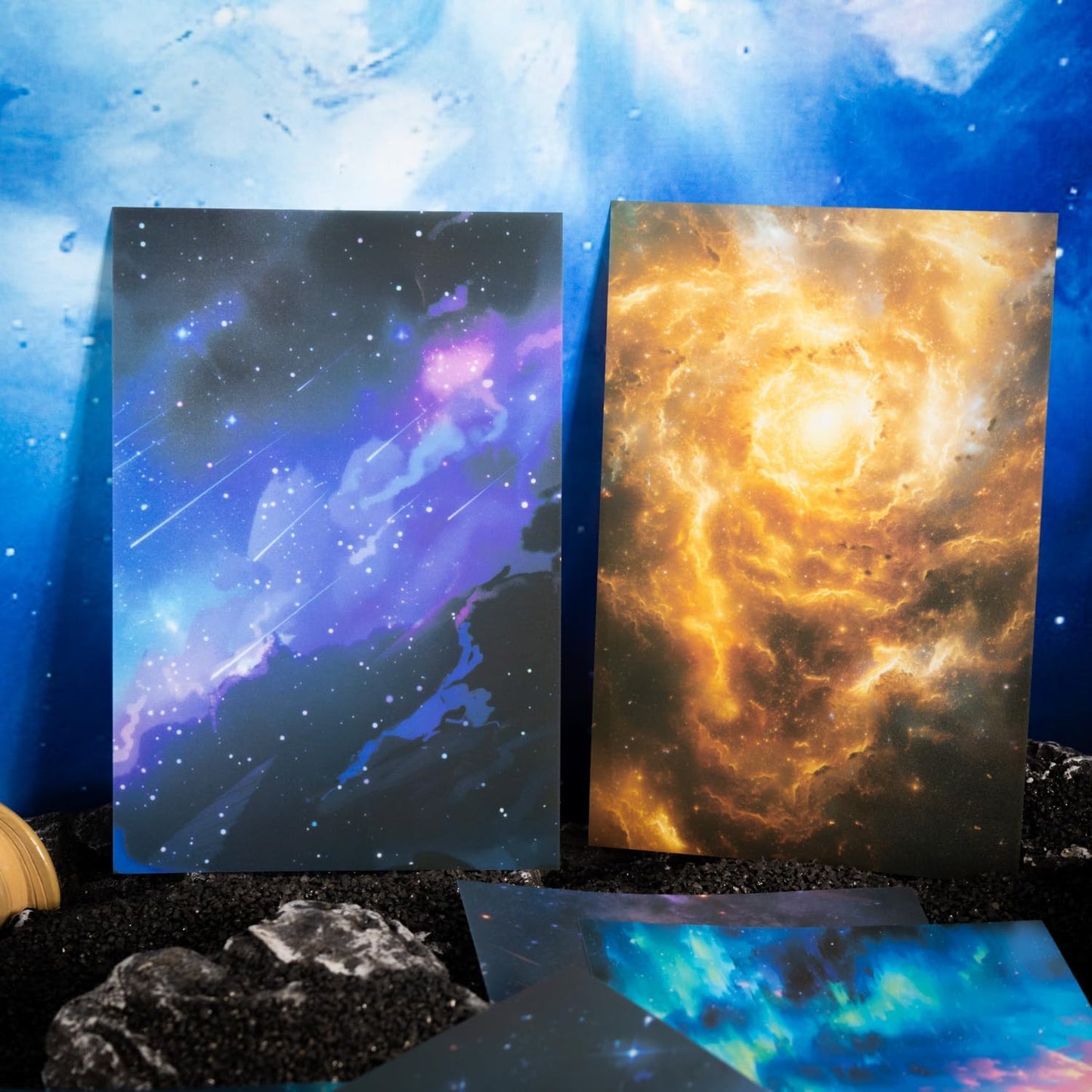 Large Galaxy & Aurora PET Stickers Set, 60 PCS Aesthetic Sky Stickers for Scrapbooking, Journaling, DIY Crafts, and Art Supplies