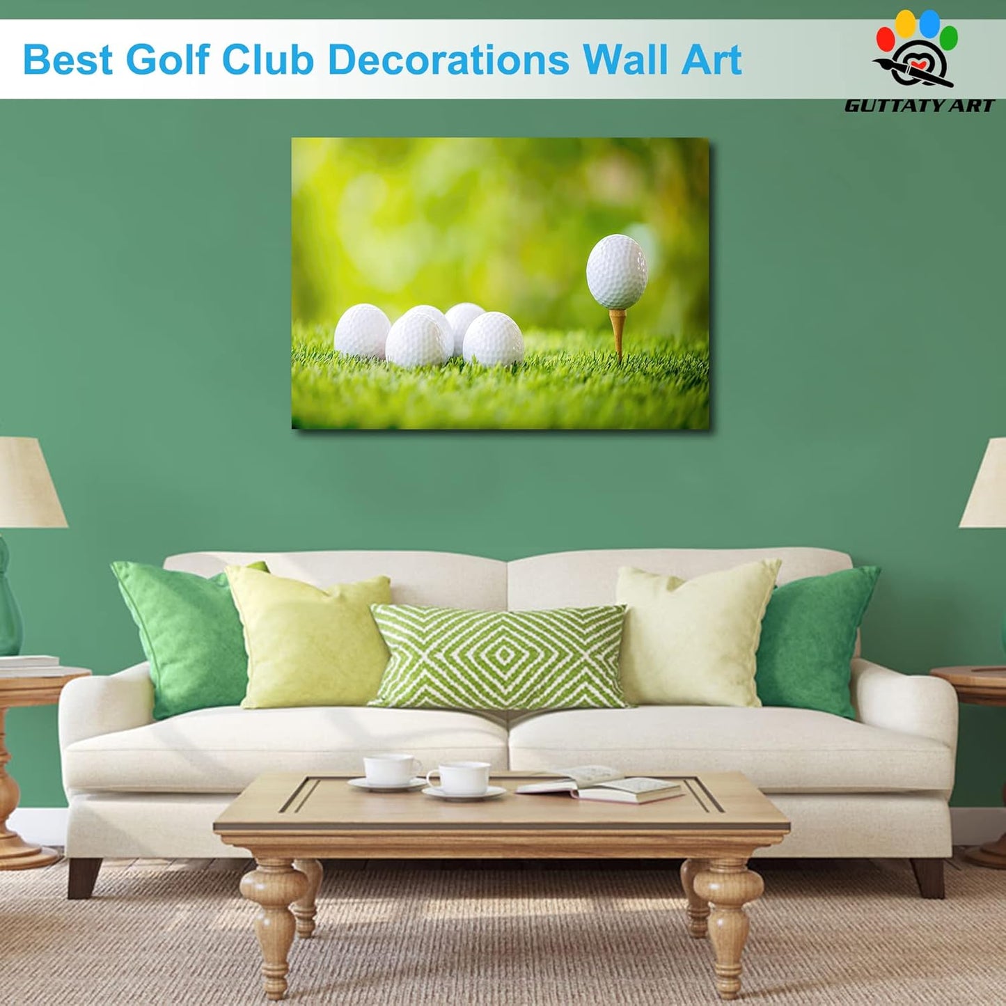 Canvas Wall Art, Golf Wall Art Painting Prints for Living Room Wall Decor, Golf Balls Close Up Detail Poster Picture for Bedroom Decor, Framed Artwork for Office Home Decoration 28x40 Inches