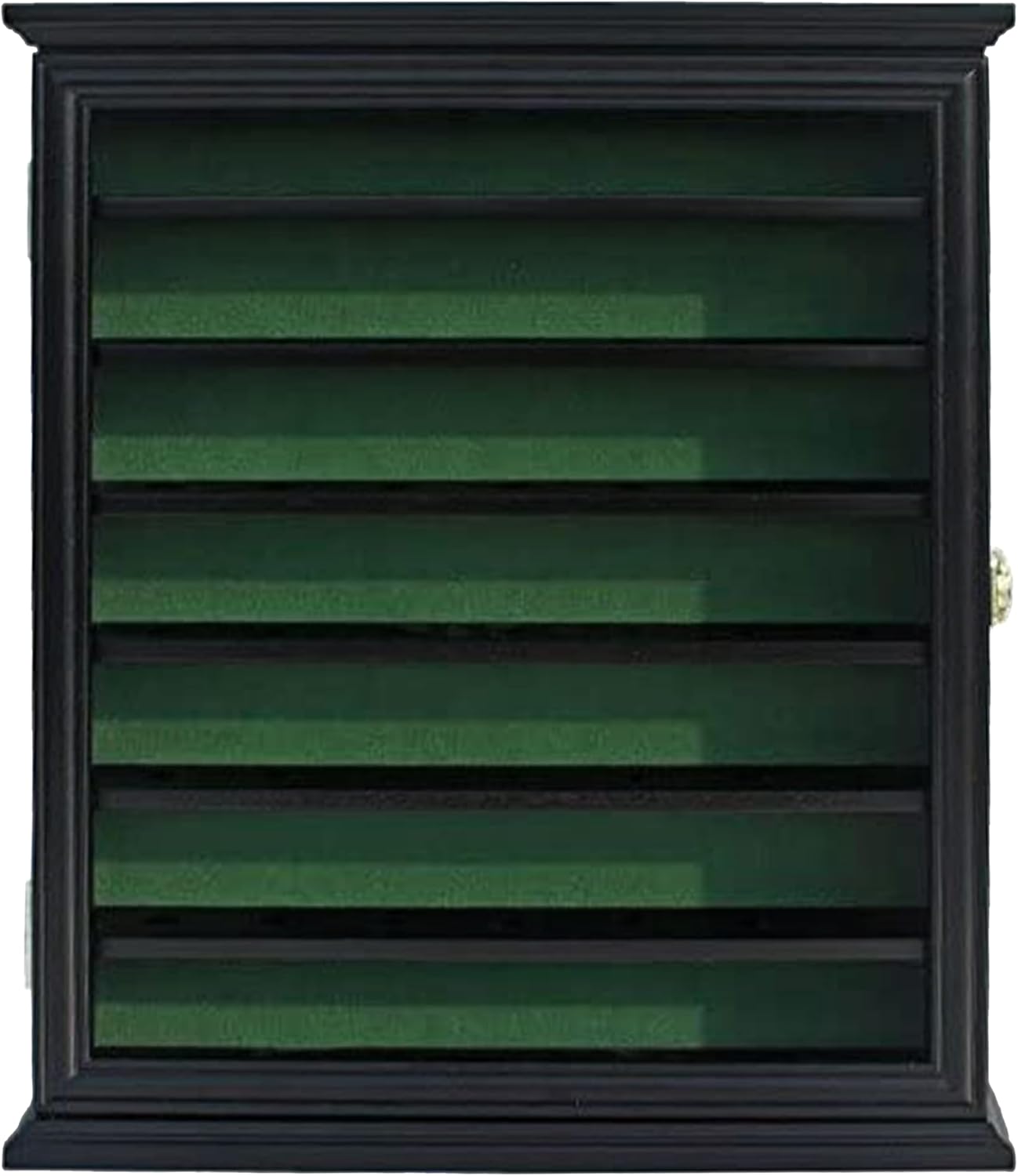 DisplayGifts 49 Golf Ball Display Case Cabinet Wall Rack Holder Solid Wood Frame with 98% UV Protection Lockable Real Glass Door, Great Golfer's Gift