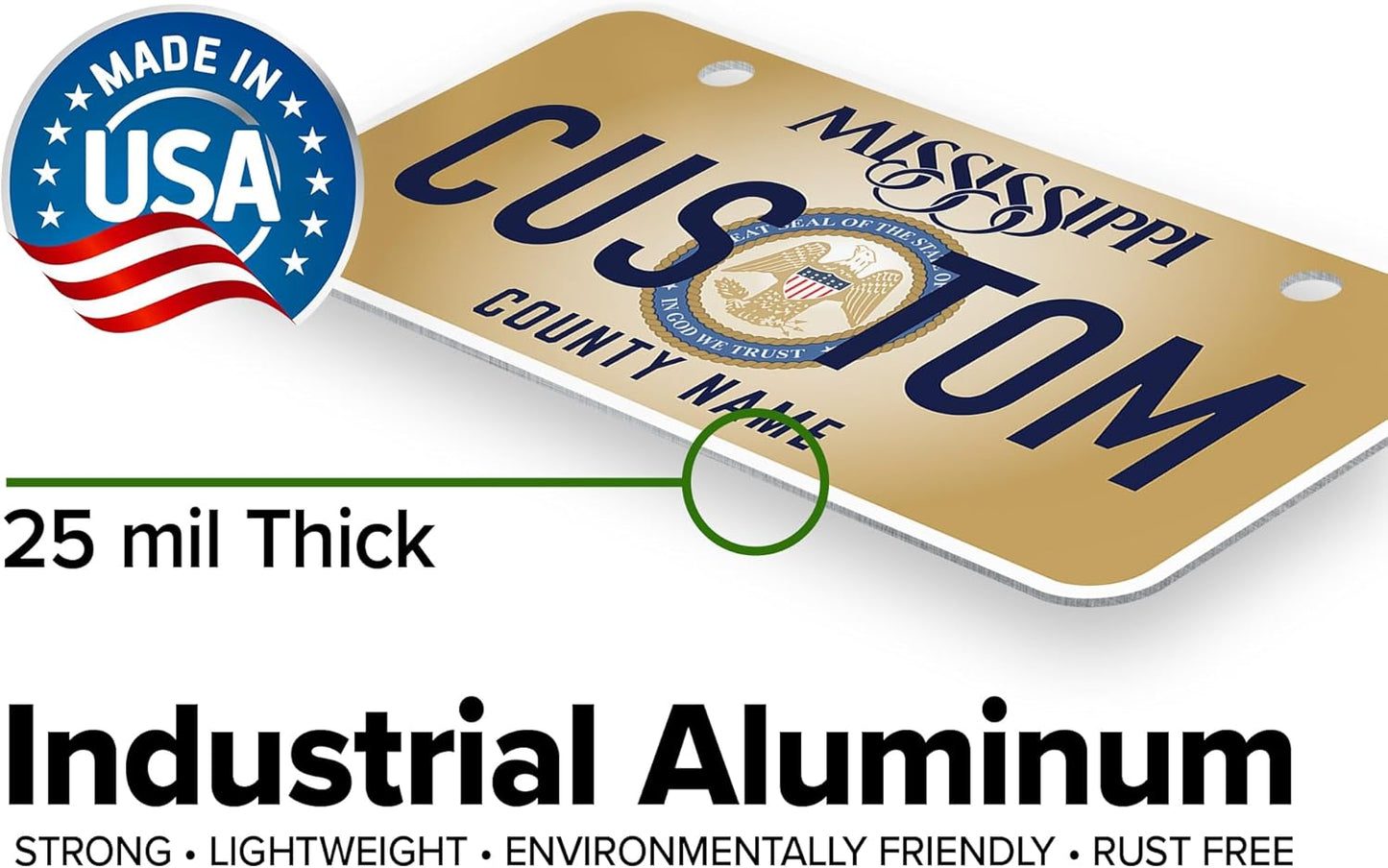Mini License Plates, Personalized License Plates, Custom for Car, Bikes, ATV, Kids Car, Golf Cart, Jeep, 2x4 Inch, Rust-Free Fade Resistant Aluminum, USA Made by My Sign Center (Mississippi)