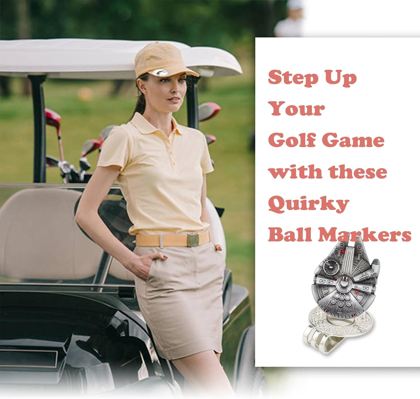 Golf Ball Marker with Magnetic Golf Hat Clip, Golf Accessories, Funny Golf Gifts Golf Decorationgs for Golf Lovers