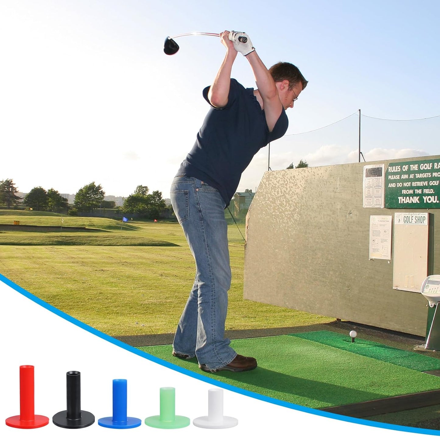 PATIKIL Rubber Golf Tees, Tall Practice Training Driving Range Tee Stable Ball Holder