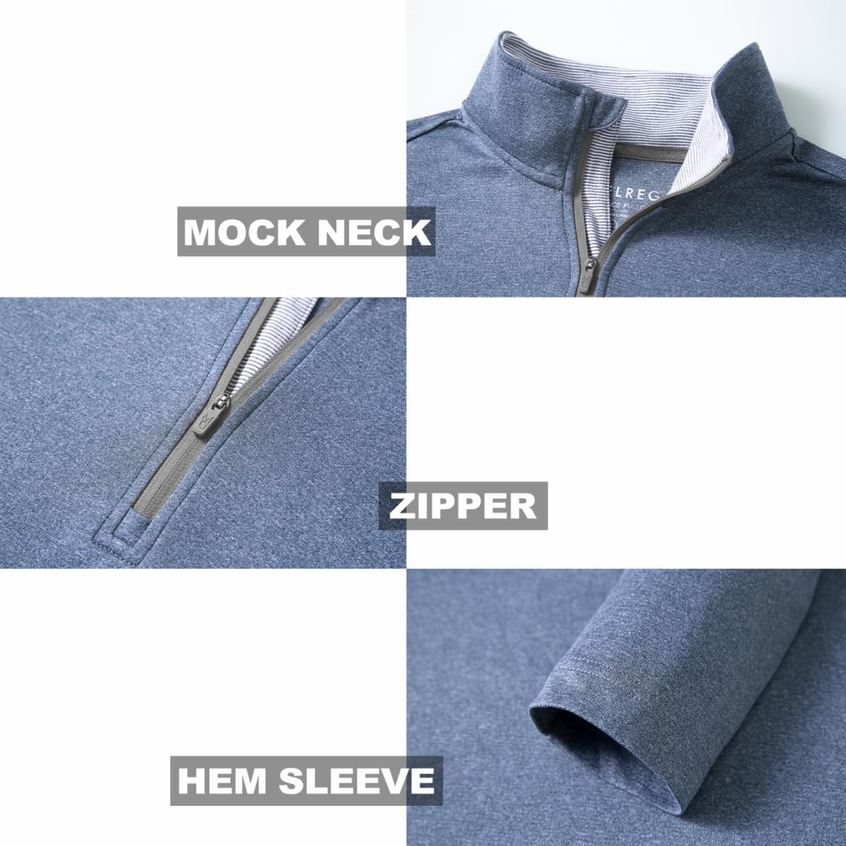 M MAELREG Quarter Zip Golf Pullover Men Dry Fit Long Sleeve Performance Wicking Mock Neck 1/4 Zip Pullover Mens Sweatshirt