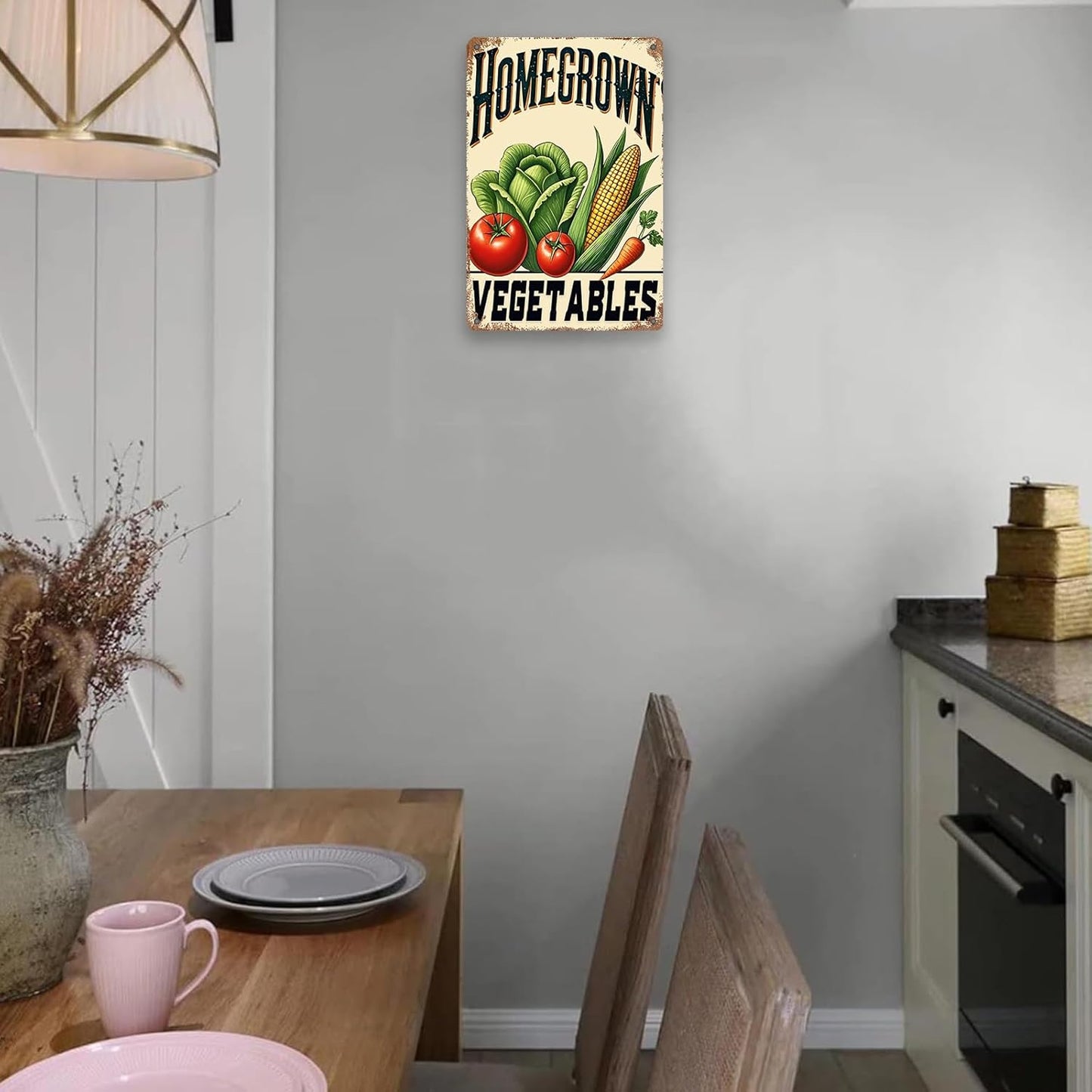 Vegetable Tomato Corn Poster Vegetable Metal Tin Sign Homegrown Vegetables Bar Pub Sign Poster Home Decor Garage Bar Restaurant Kitchen Cafe 8x12 Inch Wall Art Decor