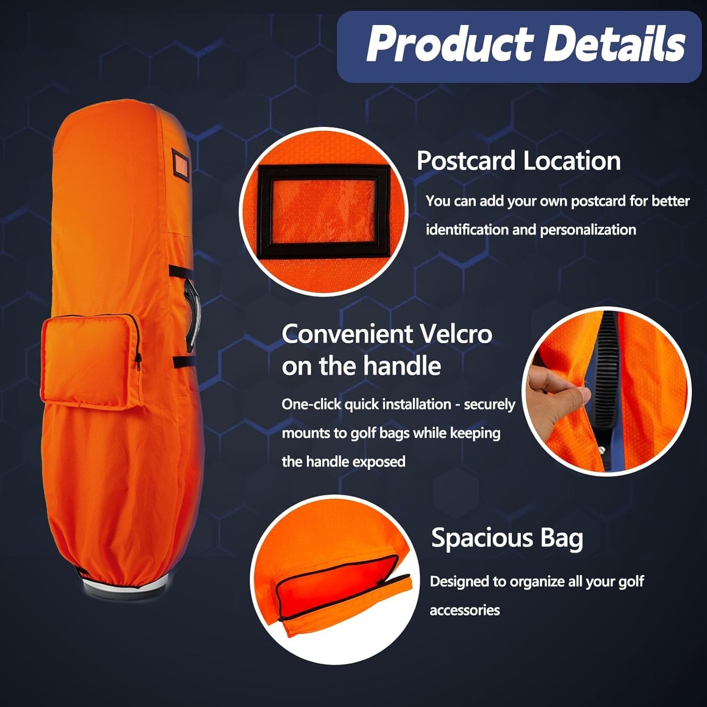 Golf Bag Travel Rain Cover,Golf Bag Rain Cover,Premium Waterproof Lightweight Foldable Easy-clean Durabale Dustproof Protection Traveling Club Covers Airplane Carts Travel Universal Fit