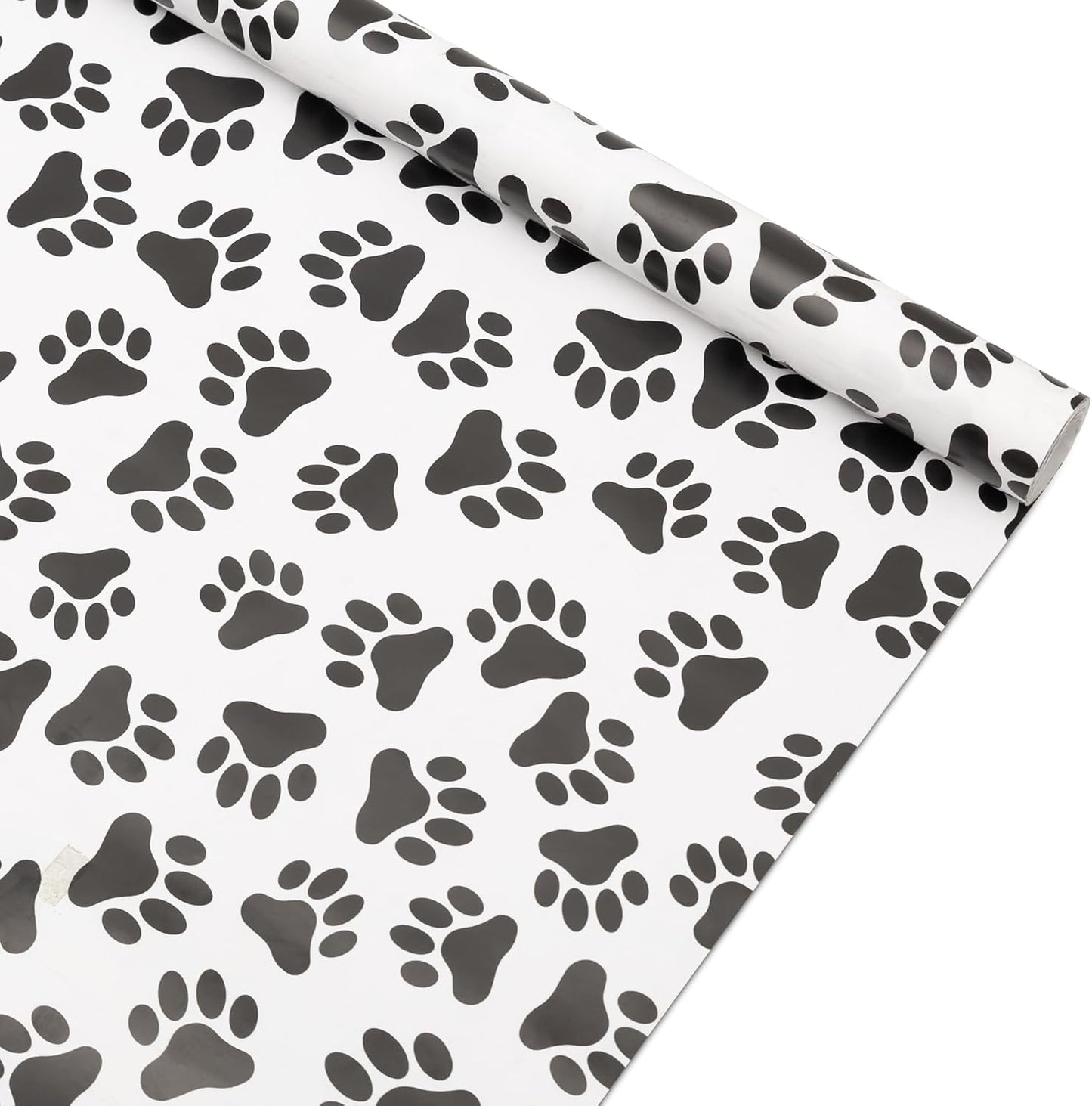 Vnaeem Paw Wrapping Paper Roll - Mini Roll - 17 Inch X 33 Feet - Dog Cat Wrapping Paper for Birthday, Baby Shower,Christmas, Holiday, New Year, Party, Celebration