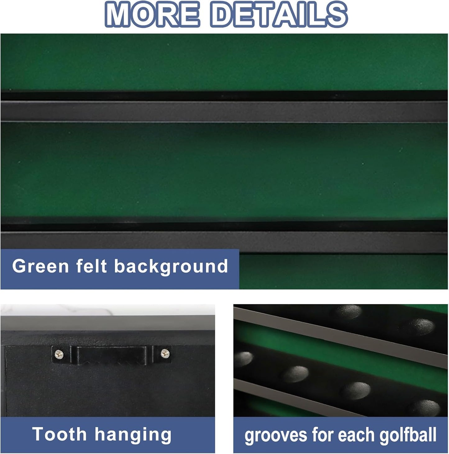 KCRasan Golf Ball Display Case - Wall Mounted Holder with Glass Door, Ideal Gift for Golf Enthusiasts