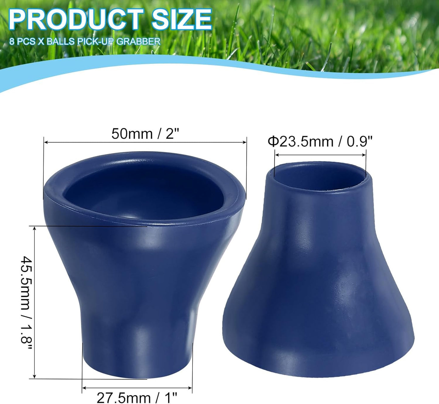 PATIKIL Golf Ball Retriever Grabber, Golf Ball Suction Cup Grabber Rubber Putter Grip Picker Upper Tool for Golfers Putter Swing Handle Accessories