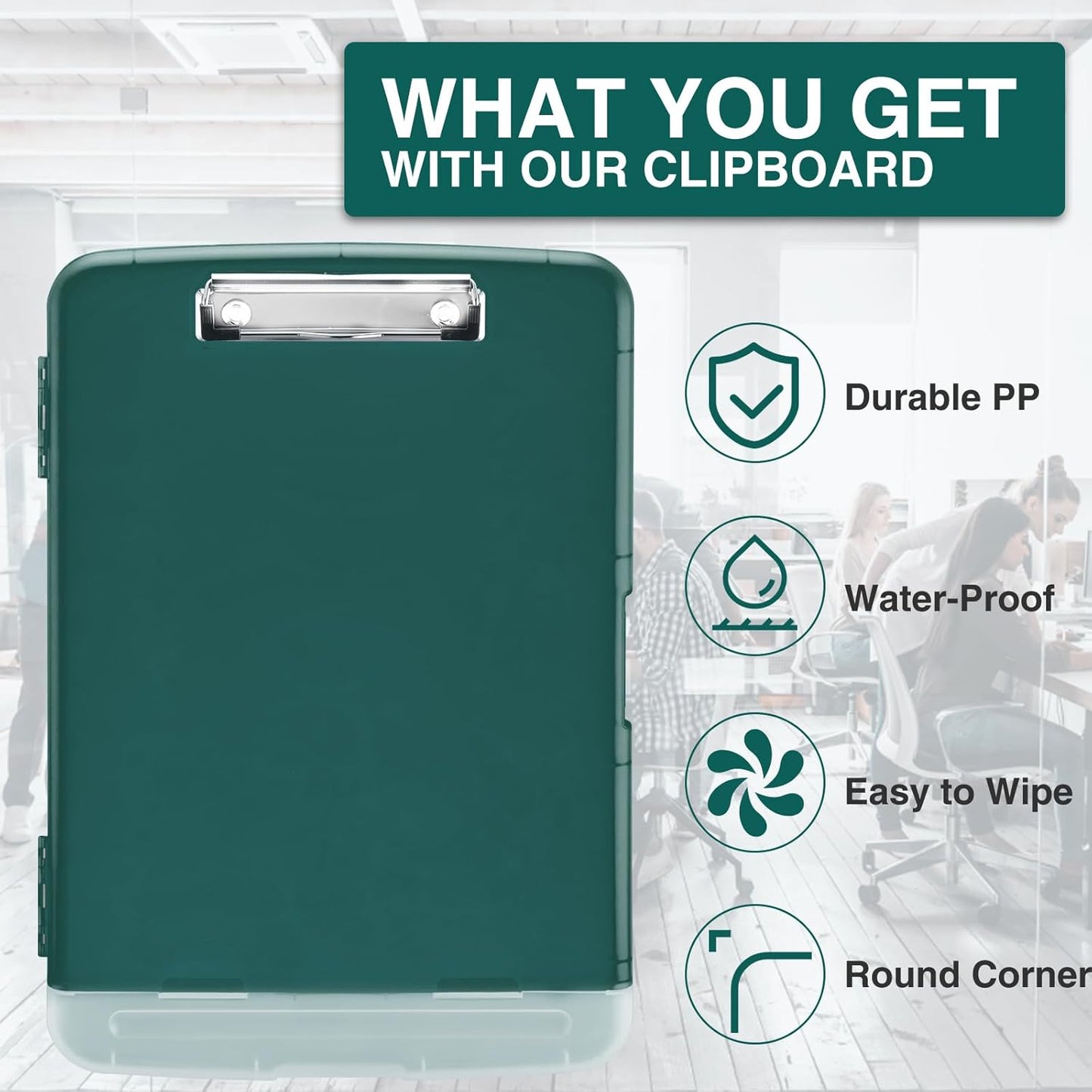 Sooez Clipboards with Storage, High Capacity Clip Boards 8.5x11 with Storage, Heavy Duty Nursing Clipboard Folder, Plastic Clipboard with Pen Holder for Women Teachers Work, School & Office Supplies