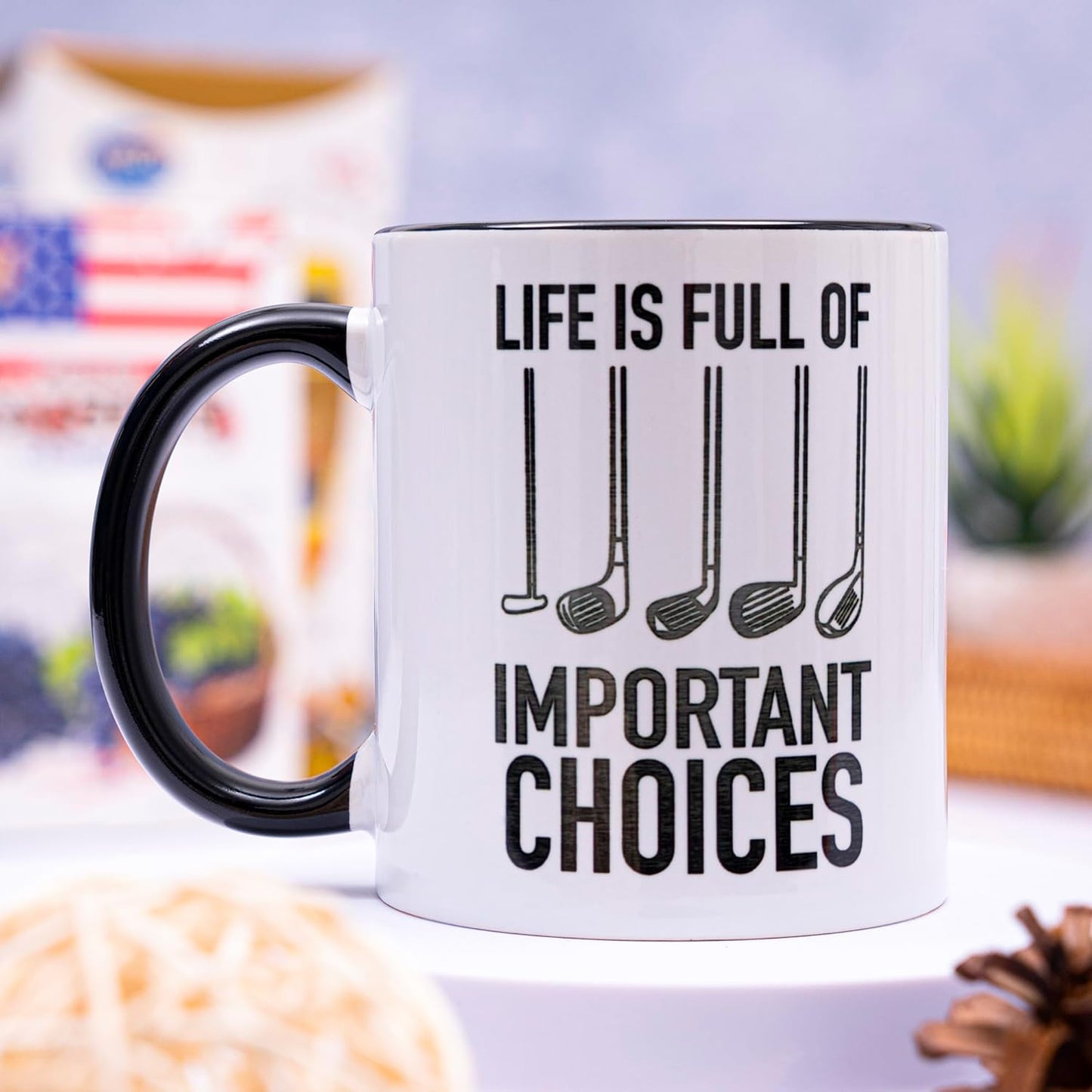 decorluxes Golf Gifts for Dad 11oz Ceramic Mug, Best Dad by Par Mug, Funny Golf Gift for Men, Husband, Gifts for Father’s Day, Birthday (Design 3)