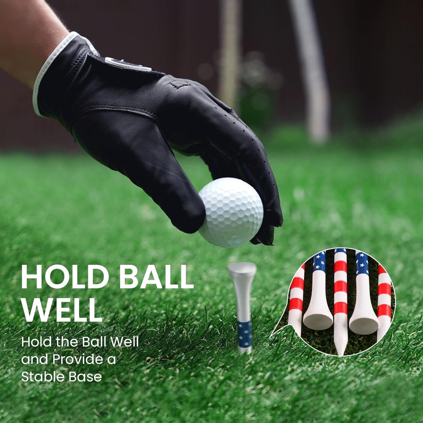 FINGER TEN Bamboo Golf Tees Wood 1 1/2 2 3/4 3 1/4 Inch Wooden Short Long Tee Color Bulk 250/500/1000/2000 Count for Men Women Kids in Red Pink USA Flag