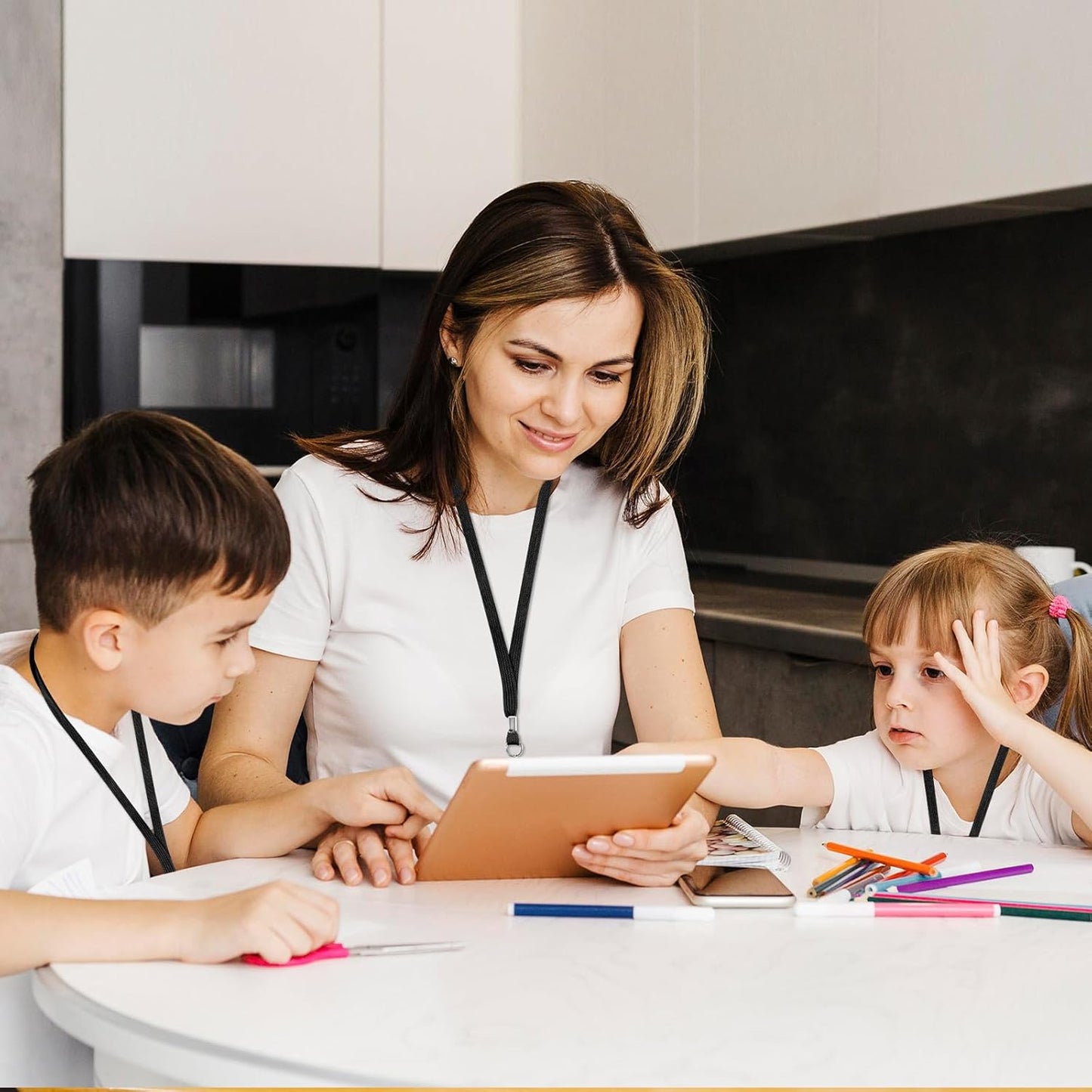 30 Pcs Breakaway Lanyard for Id Badges Lanyards Break Away Safety Lanyard Teacher Volunteer Student Team Lanyards for Keys (Black)