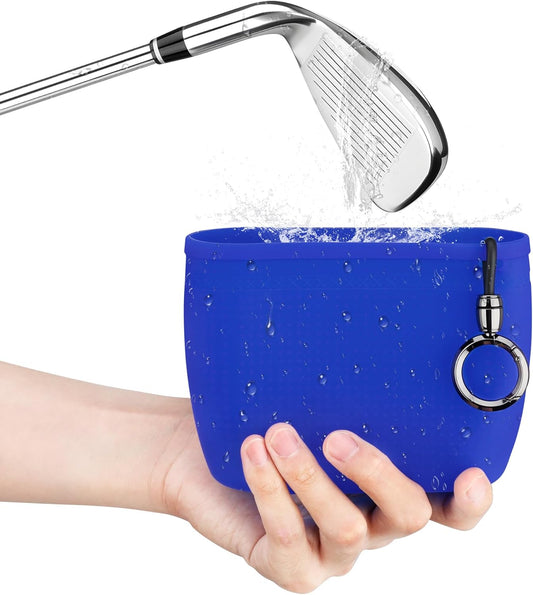 MOSTY Golf Club and Golf Ball Cleaner Bag – Best Golf Club Cleaning Kit, On-Course Golf Accessories, Club Cleaner for Golf Bag, Golf Gifts for Men Women Golfers, Unique Golf Gear for Him(Silicone)