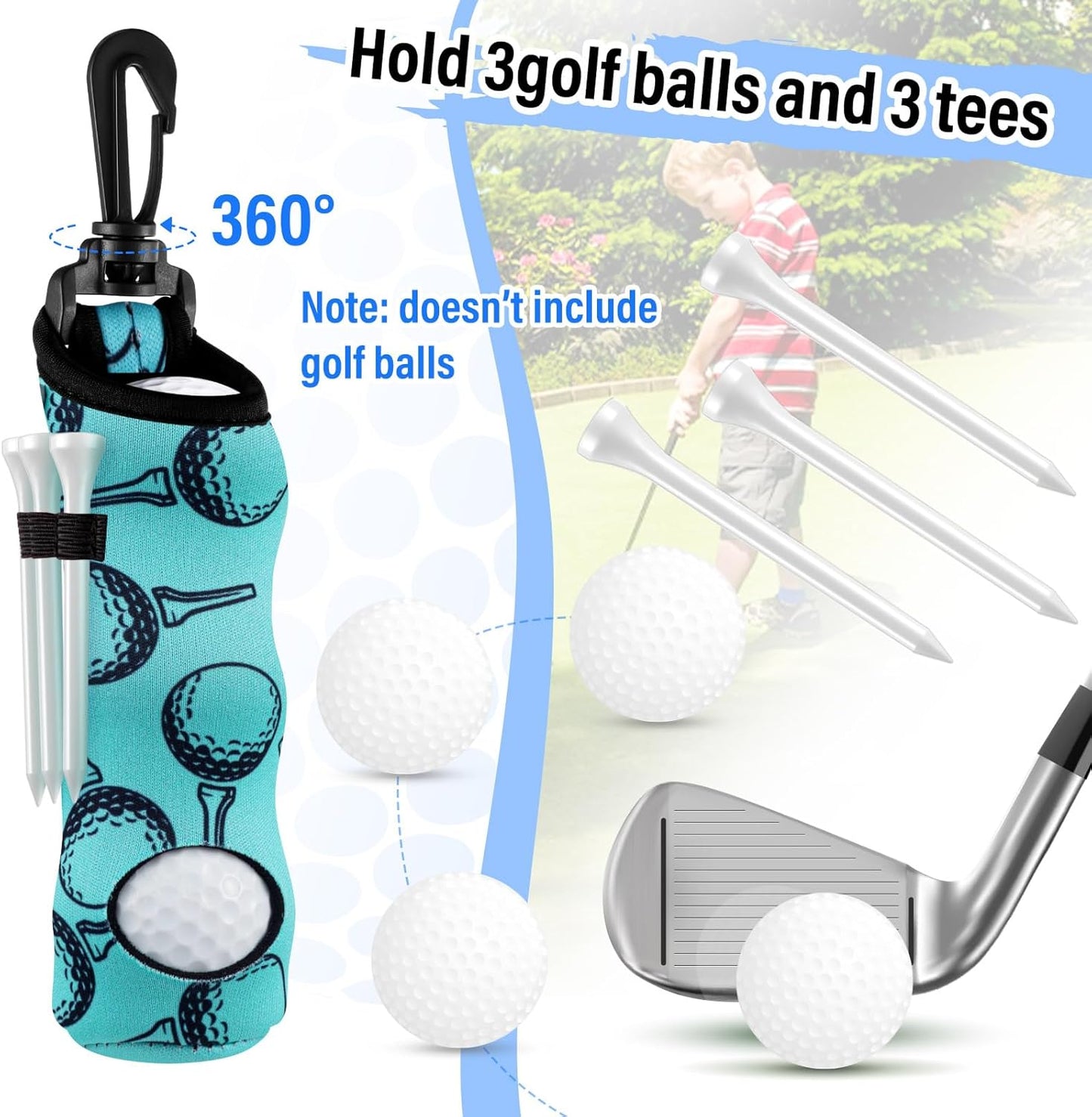 Liliful 12 Pcs Golf Accessories Kit, Include Golf Ball Bag with Hook Towel Tees Magnetic Ball Marker Divot Tool Cleaner Brush for Women Man Gifts