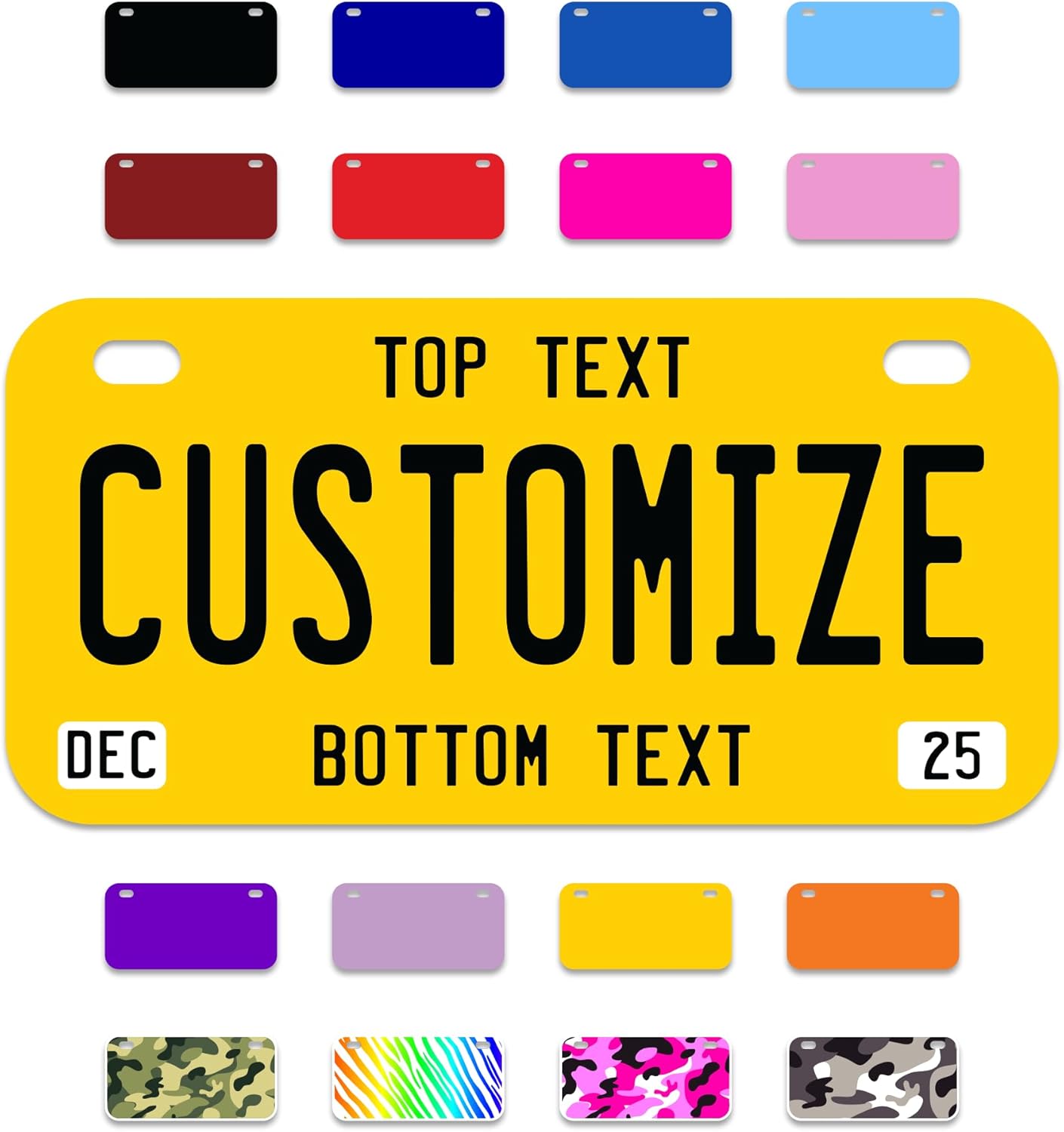 Personalized Mini Plate – 6x3 Custom Tag – Thick .040 Aluminum – Add Name, Text & Corners – Bike, Kids ride-on vehicle, Golf Cart, Kids bicycle Decor – 20+ Colors – Fun Novelty Sign