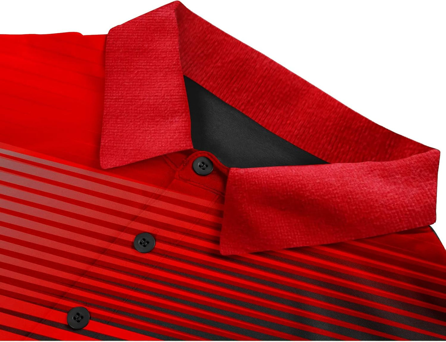 SCODI Mens Golf Shirt Moisture Wicking Performance Sport Short Sleeve Print Golf Polo Shirts for Men