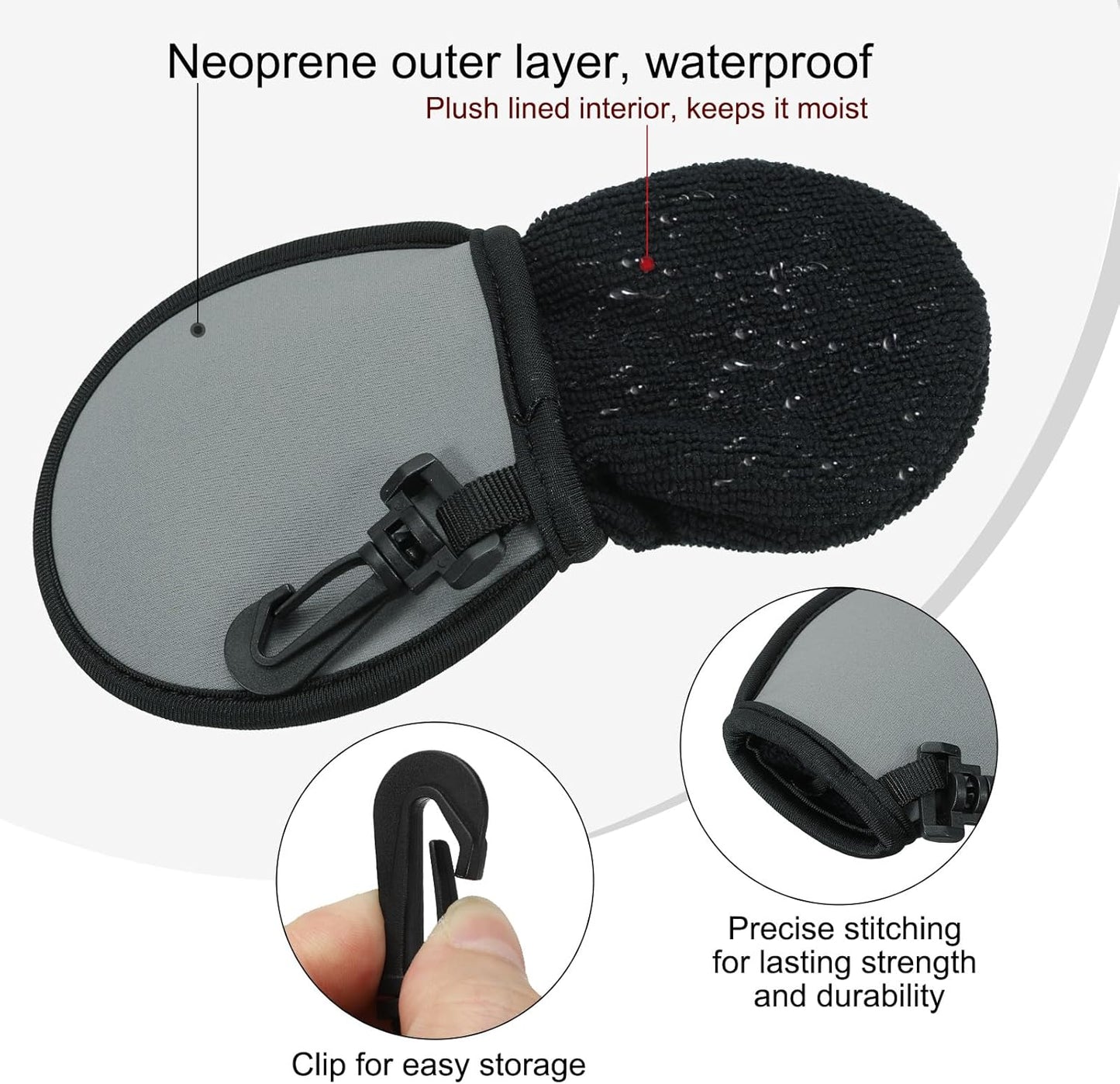 PATIKIL Golf Ball Washer Pouch, Portable Golf Balls Cleaner Pocket Bag with Hanging Clip for Women Golf Exercise