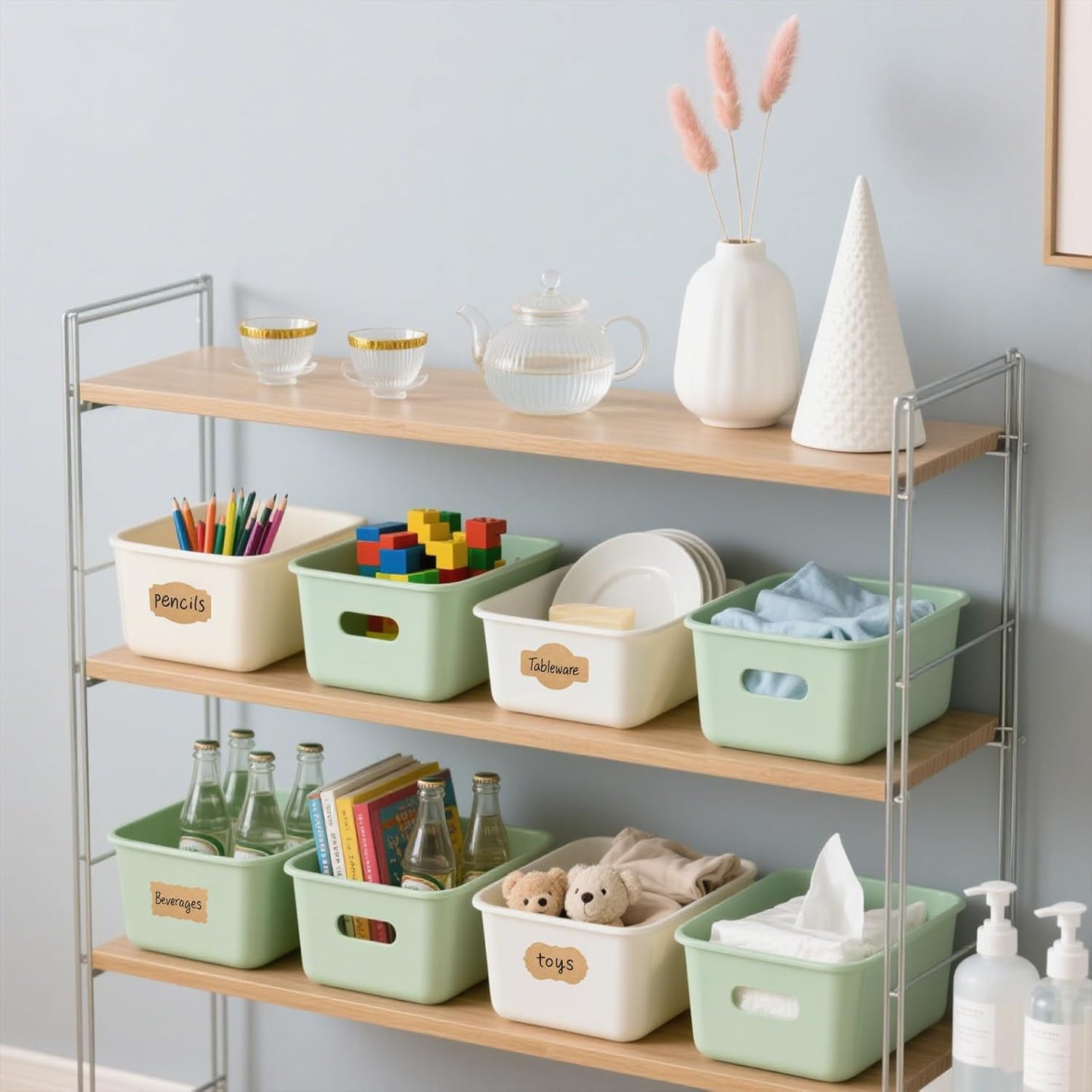 SallyFashion 200pc Kraft Label Stickers, Writable Gift Tag Stickers, 3x2 Inch Canning Labels for Mason Jars, All-Purpose Self-Adhesive Handmad for Bottles, Canning Supplies, Presents