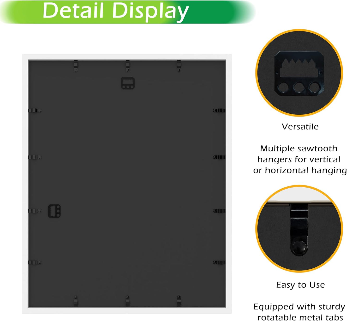 FrameWorks 16" x 20" Original White Wooden Shadow Box Frame – Soft Felt Back, Tempered Glass, and Included Elegant White Ball Push Pins