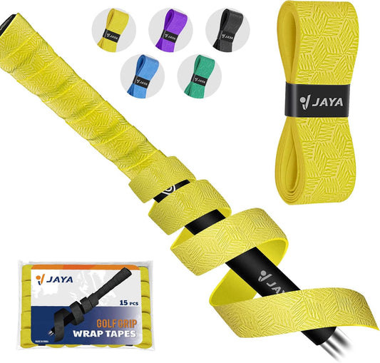 JAYA Golf Grip Wrapping Tapes, Innovative Regripping Solution for Golf Club Grips, 3 Or 15 Pack Tacky PU Overgrip Tapes, Options of 5 Colors, Enjoy a Fresh New Grip Experience