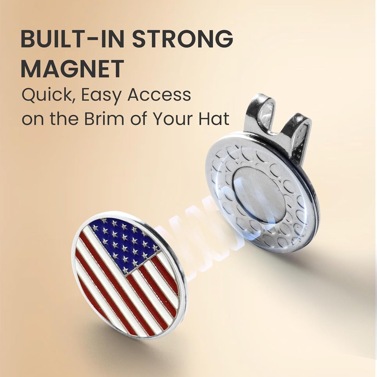 Amy Sport Strong Magnet Golf Ball Marker Hat Clip Value Pack 20/40, Compact & Durable Marker Holders Easily Attach to Golf Cap or Belt, Gold & Silver Accessories for Men Women Kids