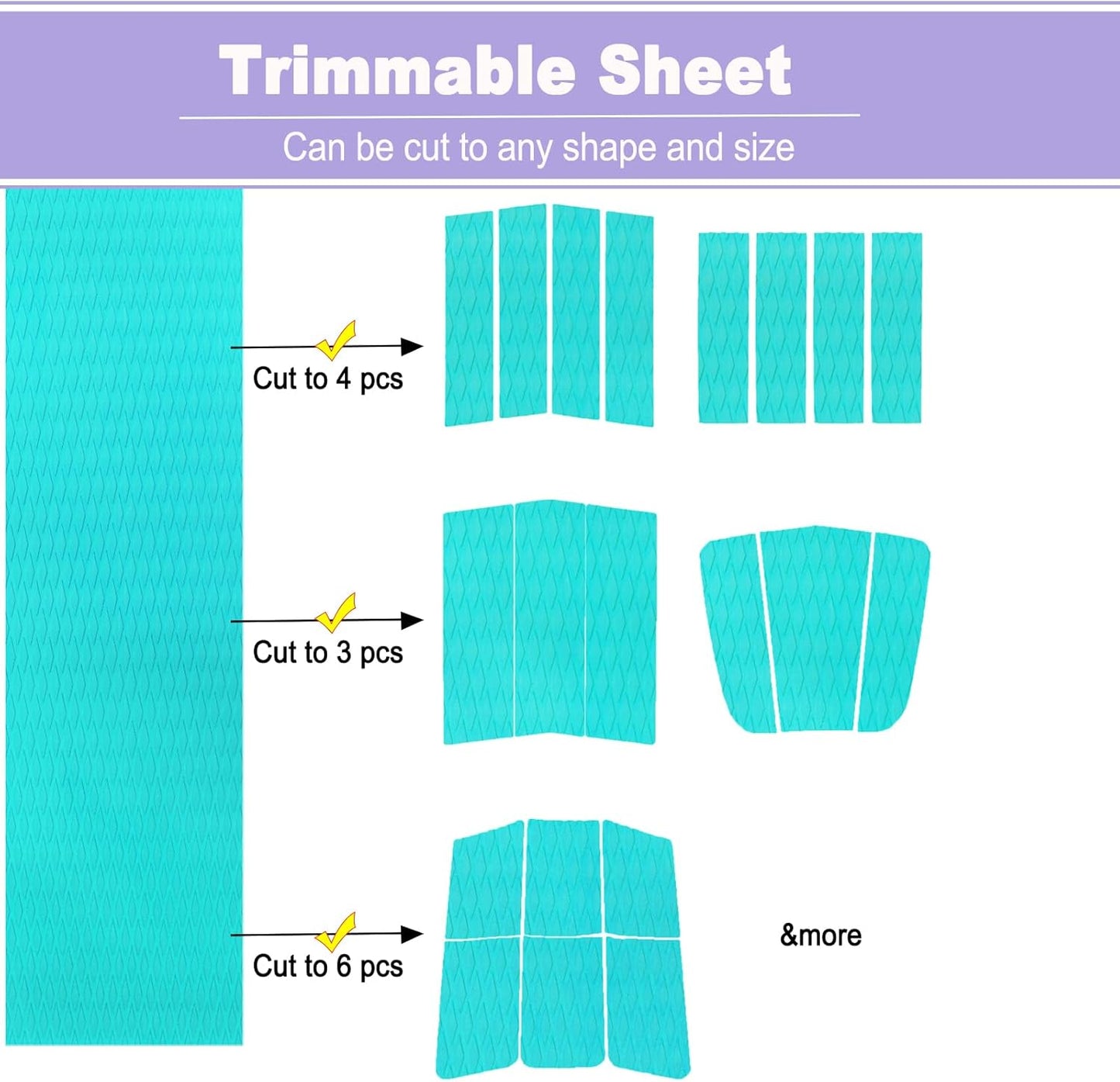 HZshark EVA Foam Boat Decking Sheet Universal DIY Surfboard Traction Pad Non-Slip Grip Mat Trimmable Sheet for Kayak RV Yacht Pool Skateboard Skimboard Step Green Yellow Orange Blue Dark Grey Black