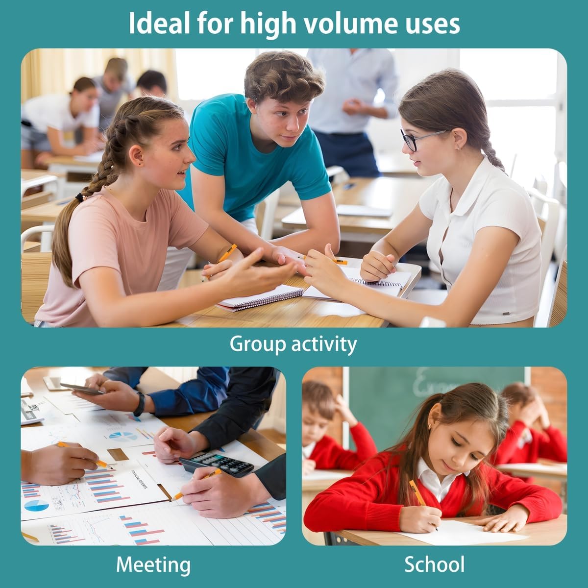 EXTRIC Golf Pencils, HB #2, Pre-Sharpened, 3.5 Inch, Wood-Cased, 144 Count, Ideal for Classroom, Schools, Offices