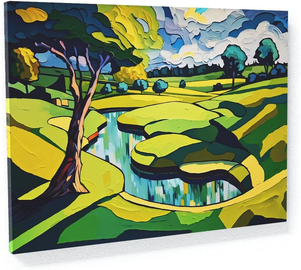 Sense Canvas Golf Course 20 Canvas Art - Home Decor Wall Art Print Poster Painting Small 16x12 / 1.5"