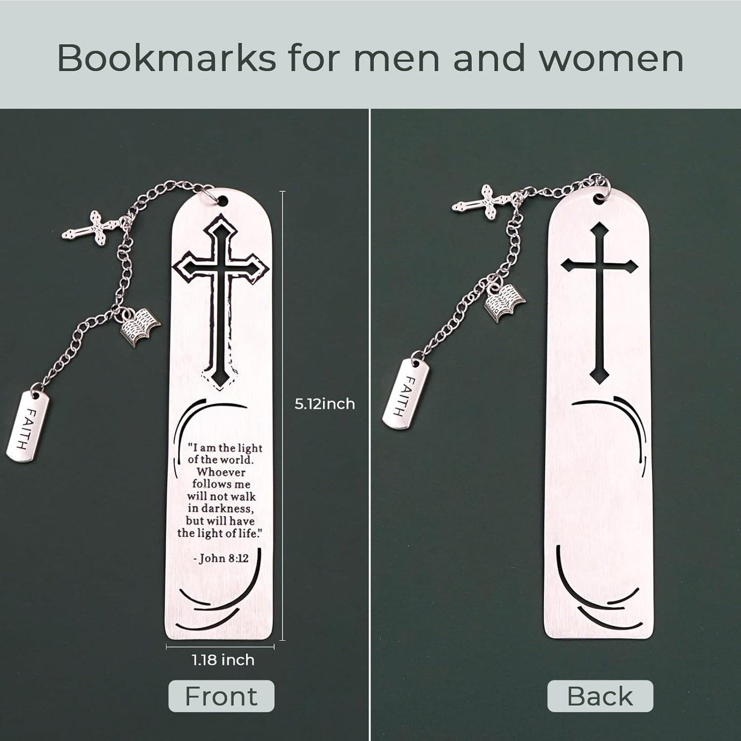 Metal Bookmark Gifts for Women Men,Book Marks for Reading,Bible Bookmarks,Friends Teacher Birthday Valentines Mothers Fathers Day Christmas Book Lovers Gift (01-Light of The World)