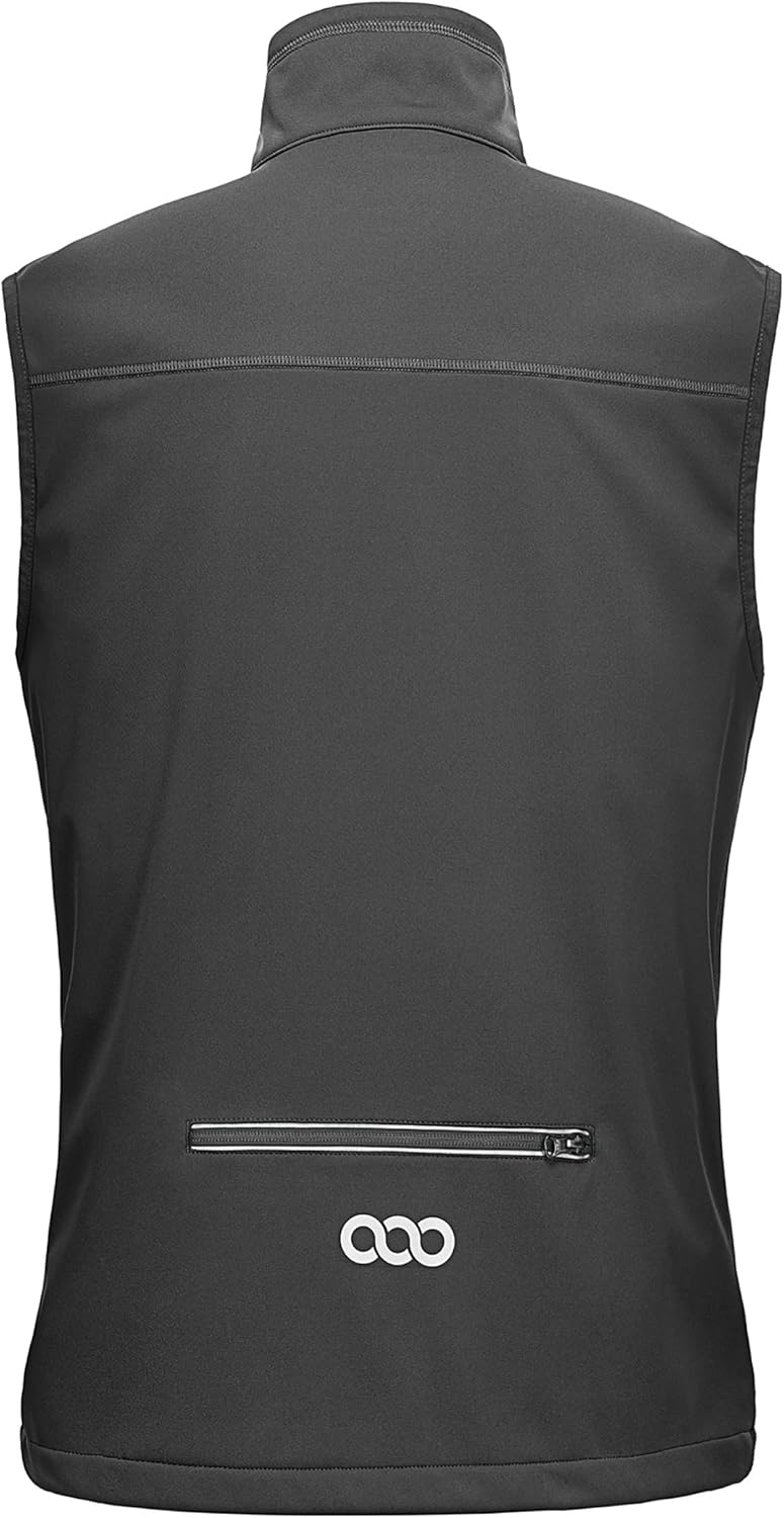 33,000ft Men's Windproof Lightweight Golf Vest Outerwear with Pockets, Softshell Sleeveless Jacket for Running Hiking Sports