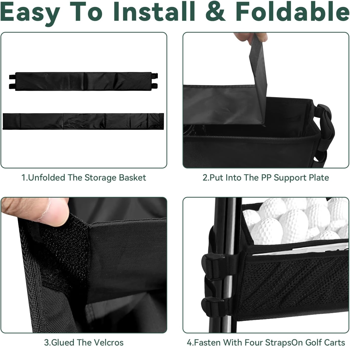 Grekos Golf Cart Inner Storage Tray, Upgraded 1680D Golf Cart Front Storage Basket