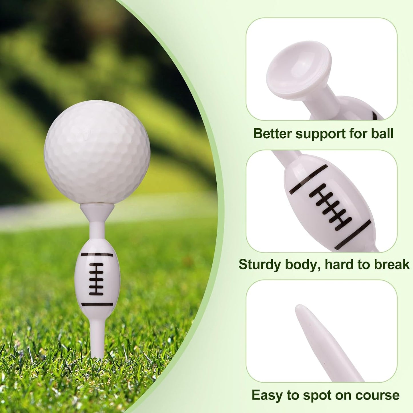 Plastic Golf Tees, Pack of 25, for Height Consistency, Excellent Durability and Stability Tees, Golf Gift for Men Women and Children, Golf Accessories