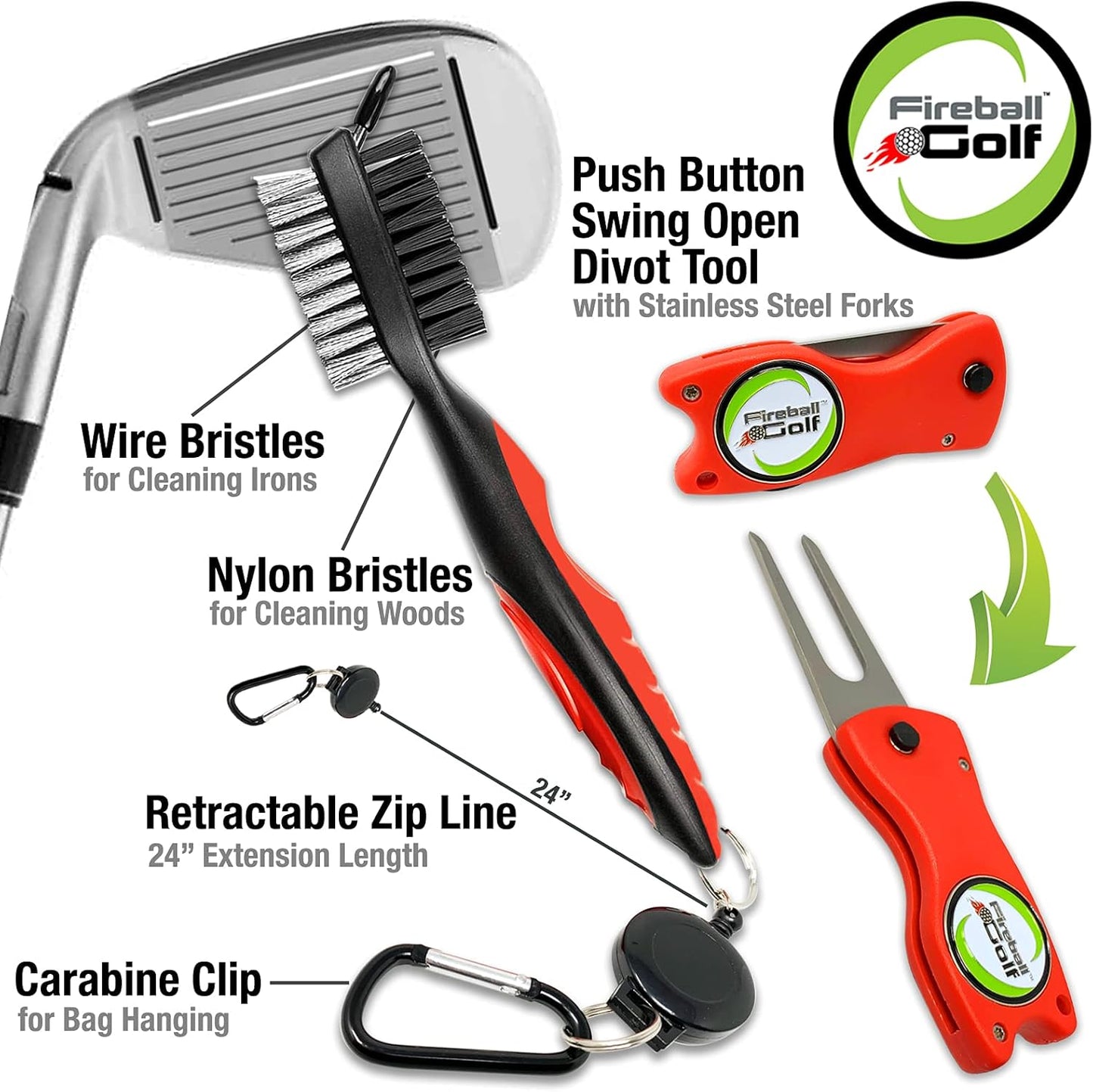 Towel Gifts and Accessories Set (Many Colors) - 3 Golf Towels, Golf Divot Tool, Ball Marker, and Golf Cleaning Brush, Golf Gifts for Men, Women, Children