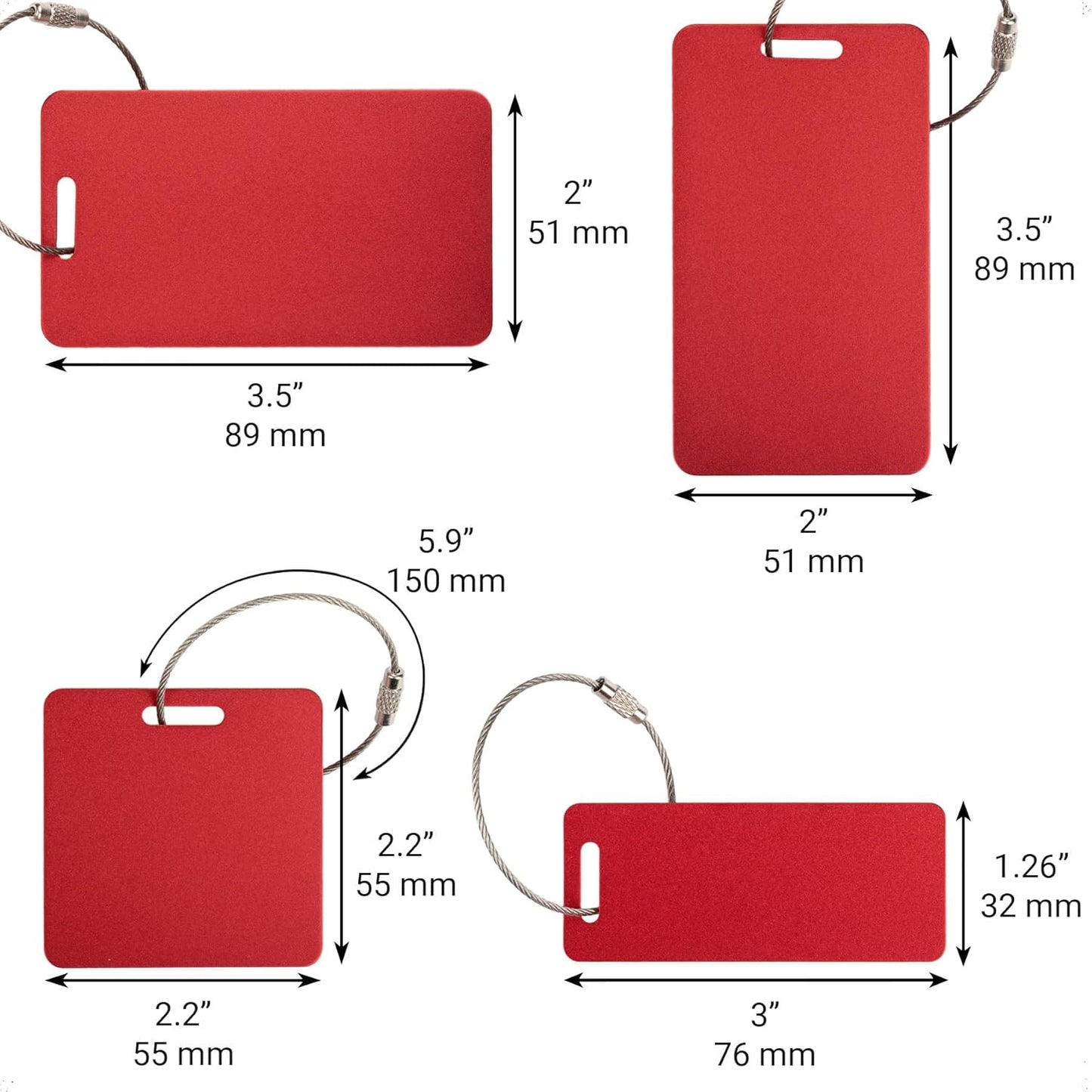 Personalized Luggage Tags for Suitcases Custom Metal Name Tags for Backpacks Bags Travel - Vertical (Gold)