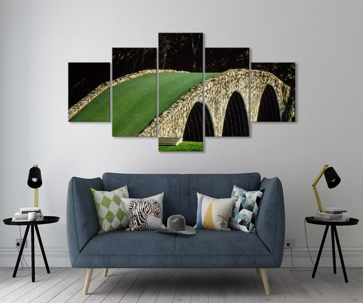 Famous Bridge at Augusta National Golf Course Wall Art for Living Room Bedroom Bathroom Home Decorations Augusta Golf Course Pictures Posters Framed Artwork Ready to Hang(60''W x 32''H)