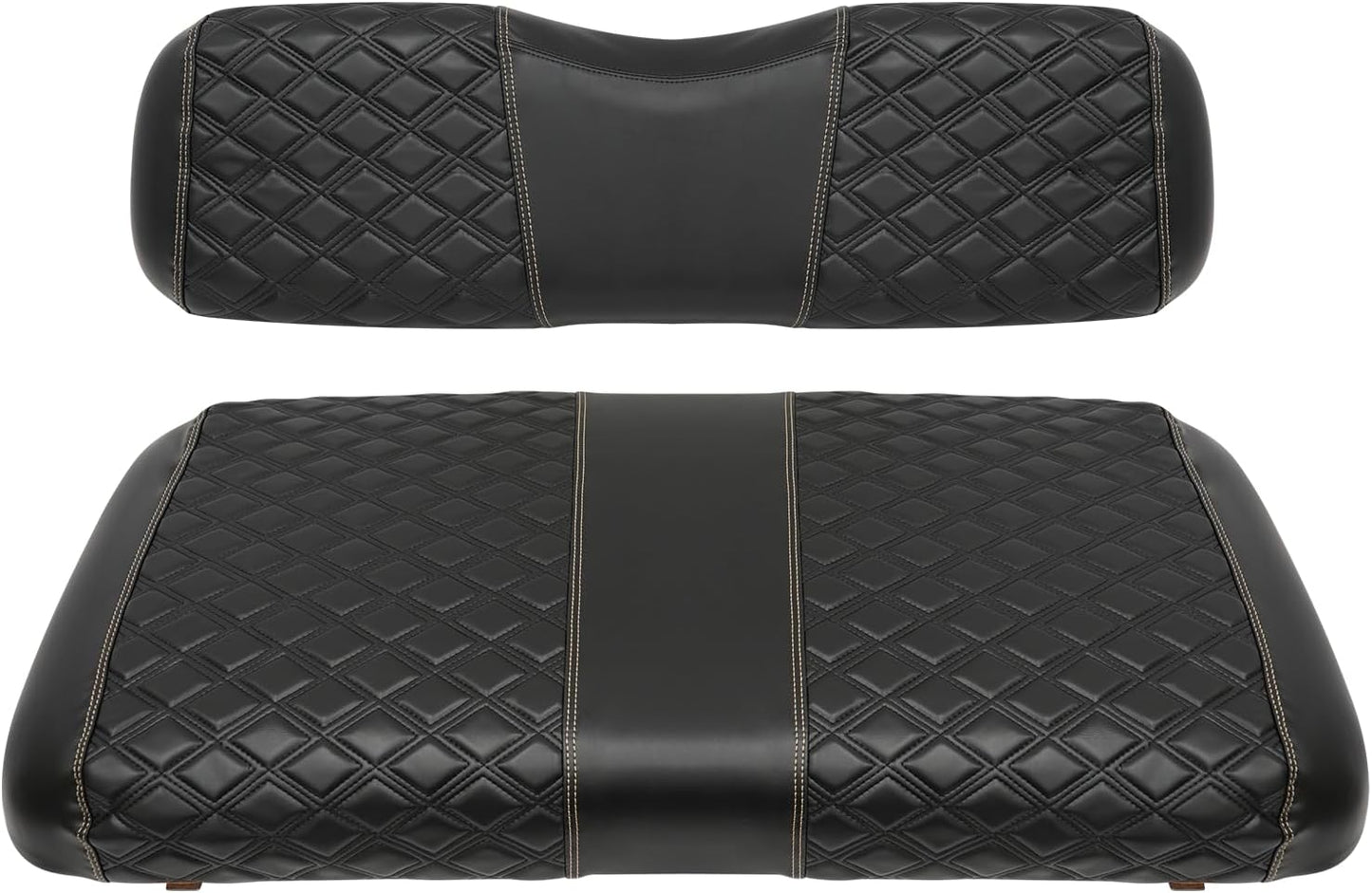Golf Cart Seat Covers for EZGO TXT 1994-2013 Front OEM Universal Seat Cushion, Marine Grade Vinyl Leather EZGO TXT Seat Covers/Easy to Install-Black (2PCS)