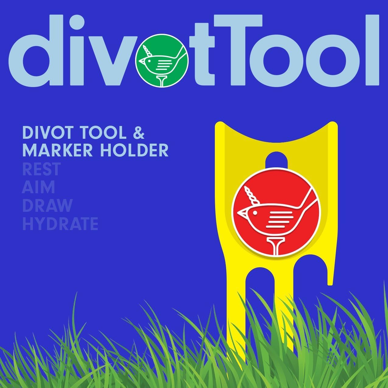 Birdicorn Golf Divot Repair Tool & Golf Ball Marker 6-in-1 Golf Divot Tool