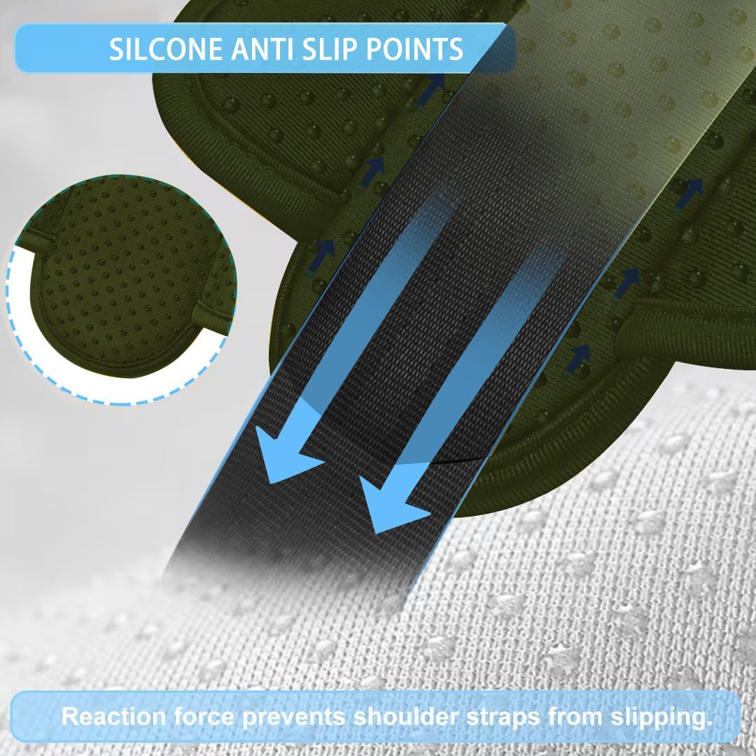 ZINZ 2-Pack Universal Shoulder Pad with Ultra thick Cushion for Bag Luggage Bag Crossbody, Plus Long & Anti-Slip & Breathable,Green