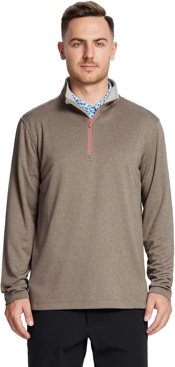M MAELREG Quarter Zip Golf Pullover Men Dry Fit Long Sleeve Performance Wicking Mock Neck 1/4 Zip Pullover Mens Sweatshirt