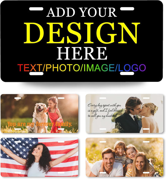 Custom License Plate Personalized License Plates for Front of Car Customized Your Text Image Photo Logo License Plate Car Tag Suitable for Truck Bar Cafe Door Plate Auto Accessories 6 x 12 Inch
