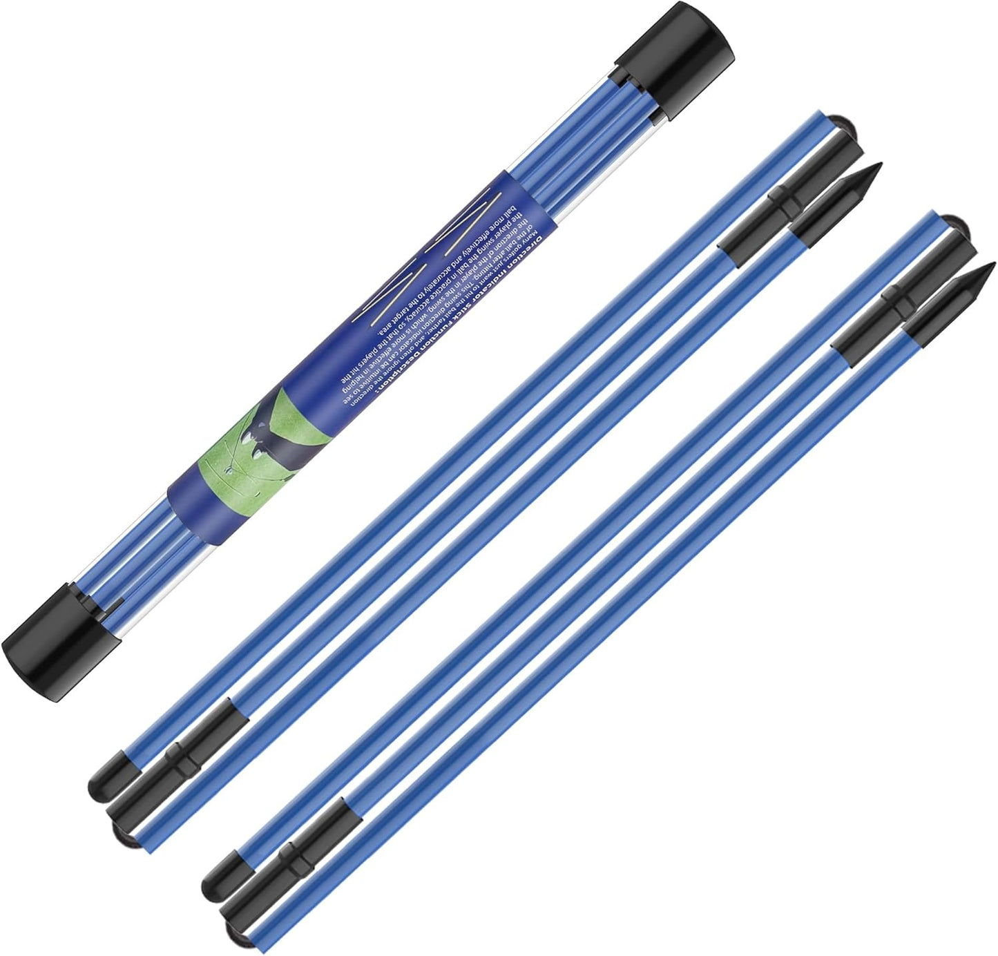 Kulamait 2 Pack Golf Alignment Sticks,Collapsible Golf Alignment Rods 48" Golf Practice Sticks Golf Training Aid for Aiming,Putting,Golf Training Sticks with Clear Tube Case