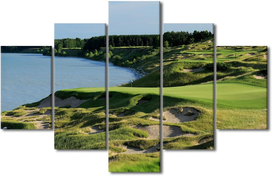 Wall Art Large Painting on Canvas Prints and Poster Golf Course Modern Wisconsin Beautiful Course Pictures Set For Bedroom Living Room Wall Home Decor Set Wooden Framed Ready to Hang - 60"W x 40"H