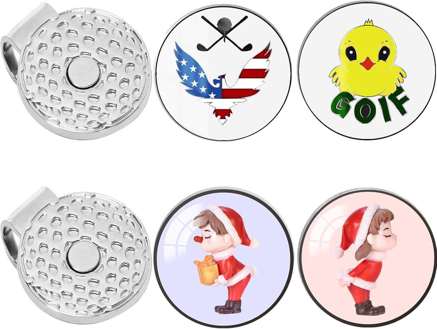 Jebor Golf Ball Markers with Hat Clips and Storage Box Value Sets for Men Women Golfer, Removable Attaches Easily to Golf Cap Premium Gifts Golf Ball Marker hat Clip